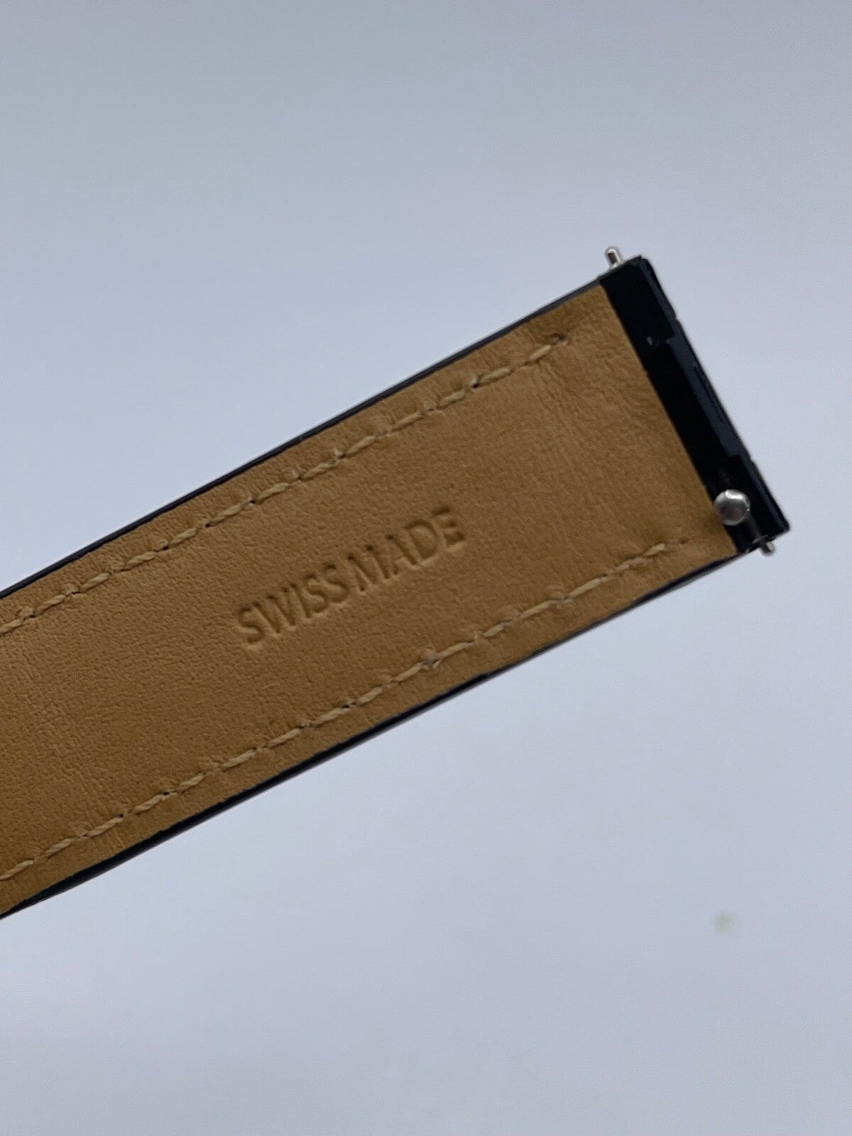 Baume & Mercier Hampton cinturino orologio watch strap alligatore blu 19/18mm