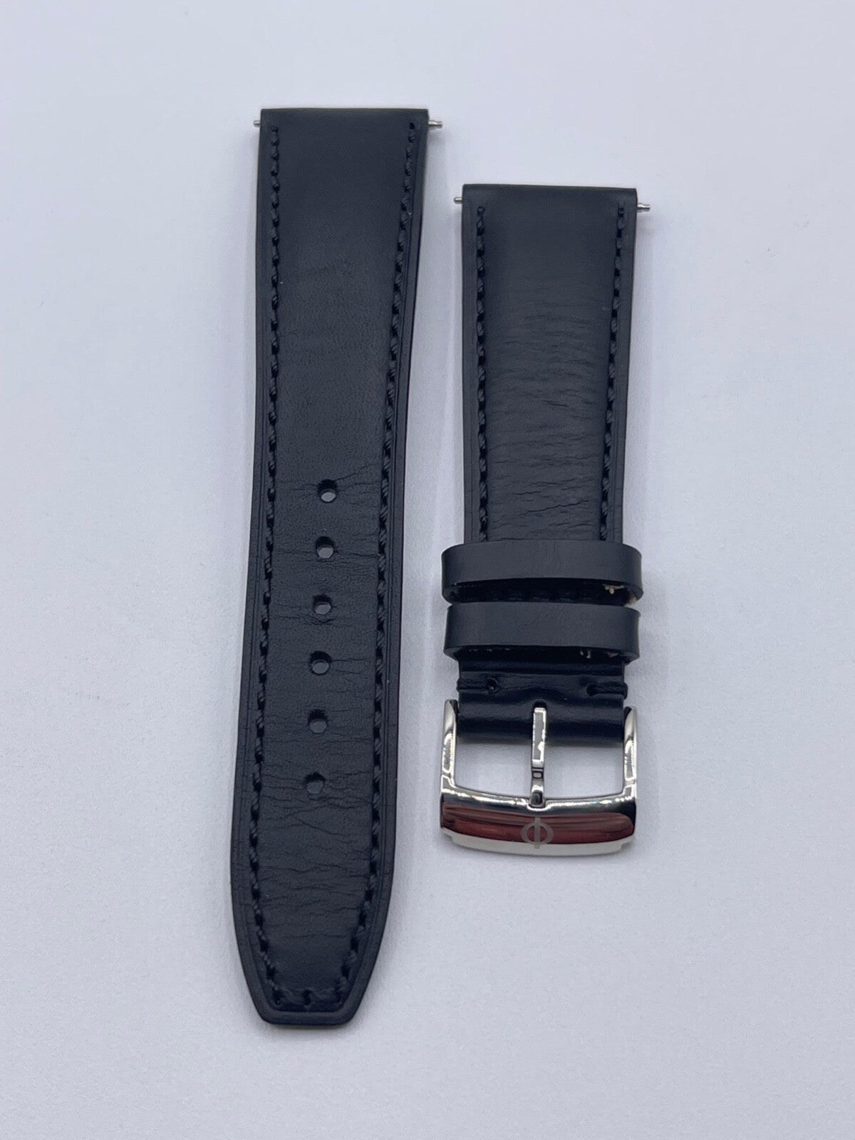 Baume & Mercier Clifton cinturino orologio pelle nero "BLTH" 22mm + fibbia