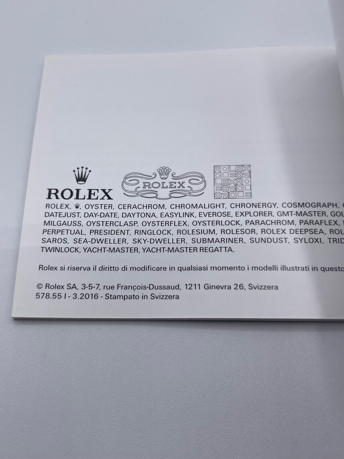 Rolex Oyster Perpetual O.P. Date libretto corredo italiano originale 2009 - 2021
