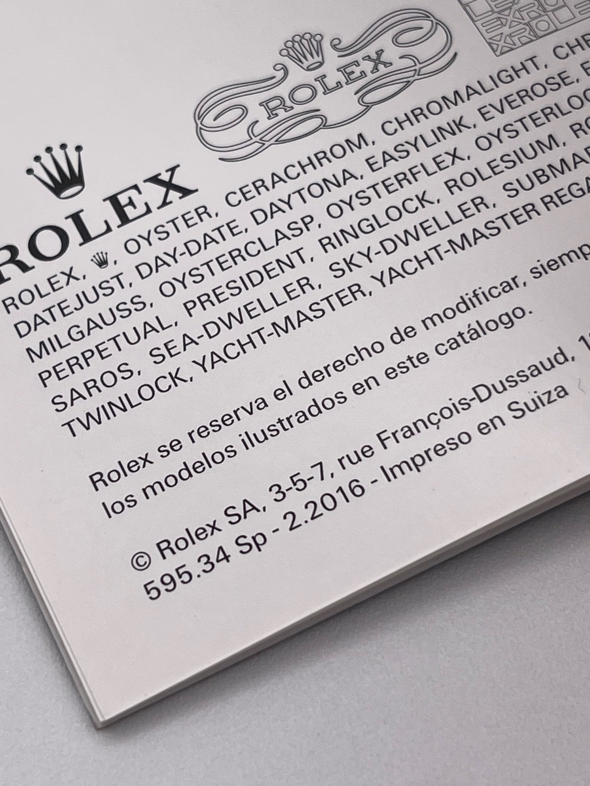 Rolex Gmt-Master II libretto corredo orologio watch booklet 2.2016 spagnolo
