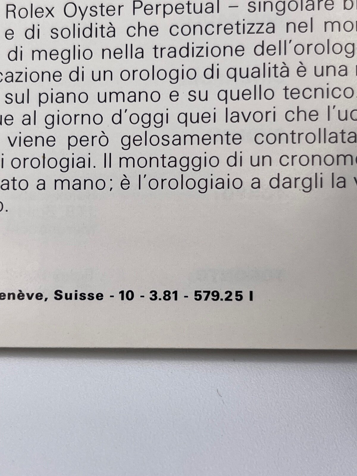 Rolex libretto corredo orologio "il vostro Rolex Oyster" italiano 1980 - 2008