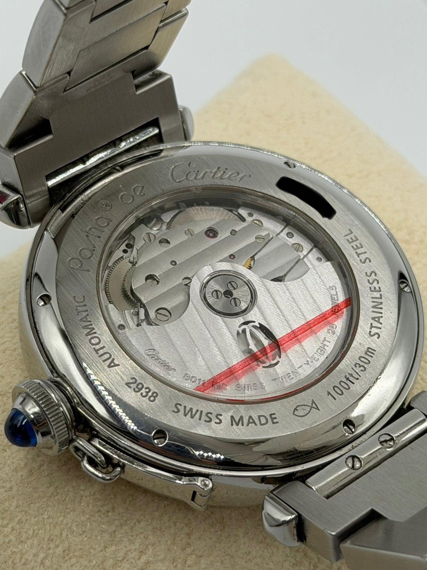 Cartier Pasha GMT Moonphase 42mm acciaio steel ref.2938 calibro 8011MC anno 2010