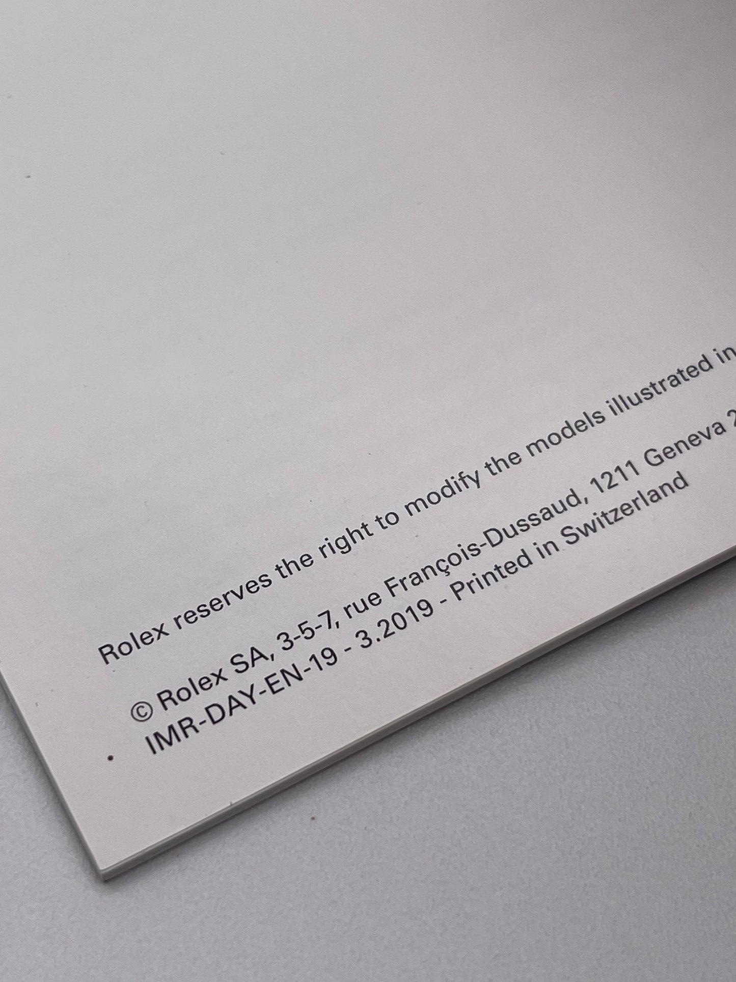 Rolex Daytona watch booklet 3.2019 English