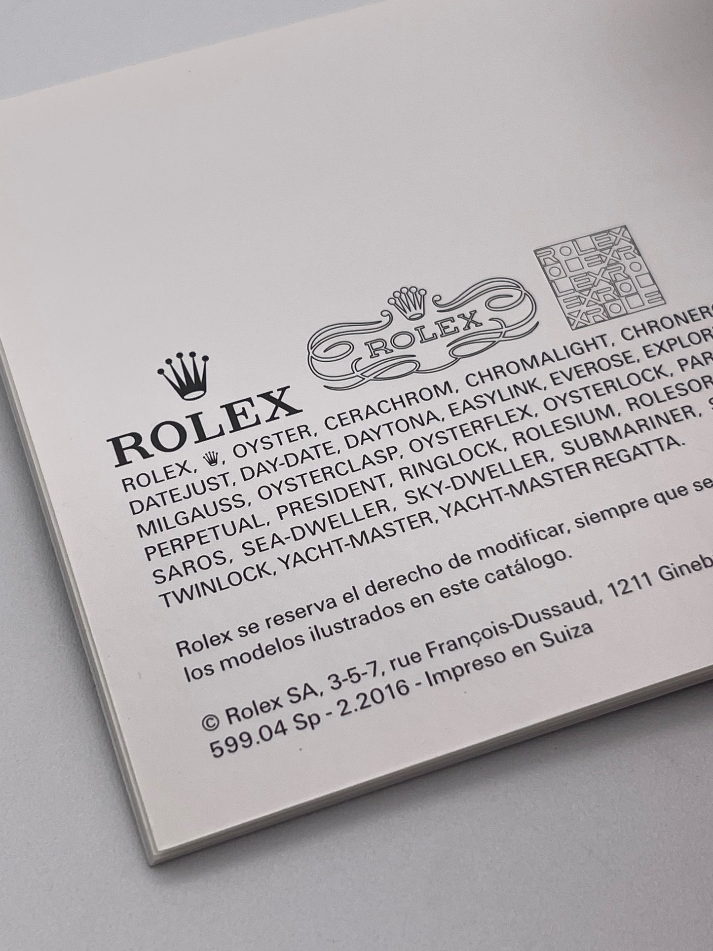 Rolex Submariner Date libretto corredo orologio watch booklet 2.2016 spagnolo