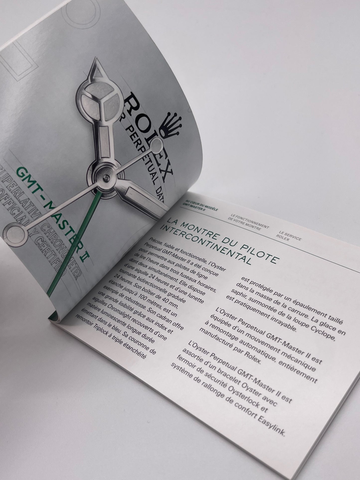 Rolex Gmt-Master II libretto corredo orologio watch booklet 1.2018 francese