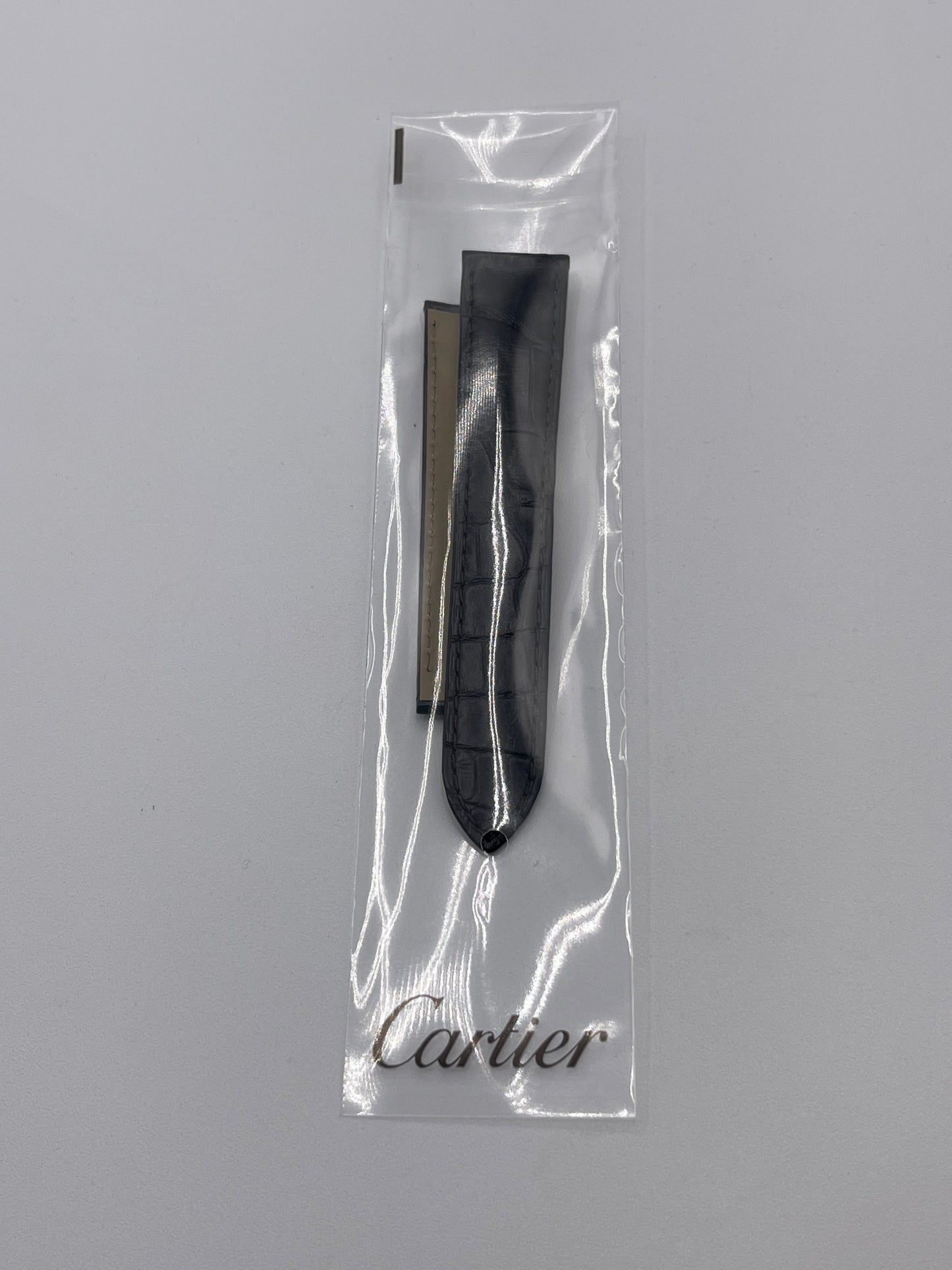 Cartier Ronde cinturino orologio pelle alligatore marrone KD1PHN87 18/16mm