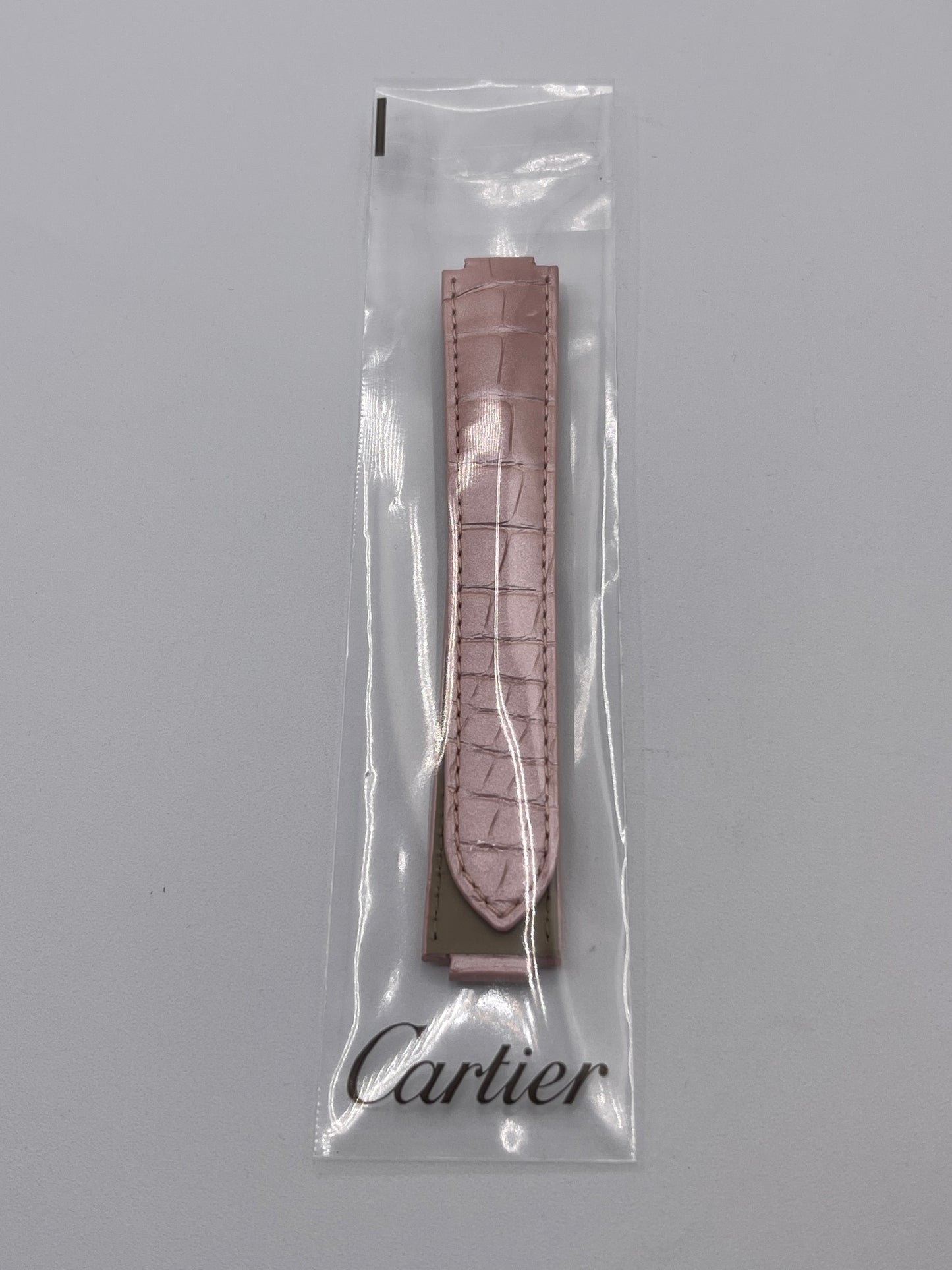 Cartier Ballon Bleu cinturino orologio pelle alligatore rosa KD2H2Y52 18,5/16mm