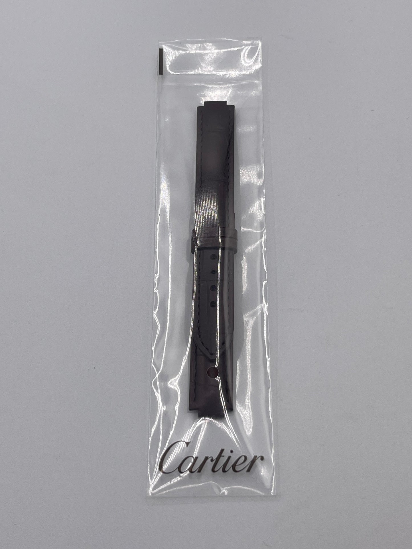 Cartier Ballon Bleu cinturino orologio pelle alligatore marrone KD2GAM52 14/14mm