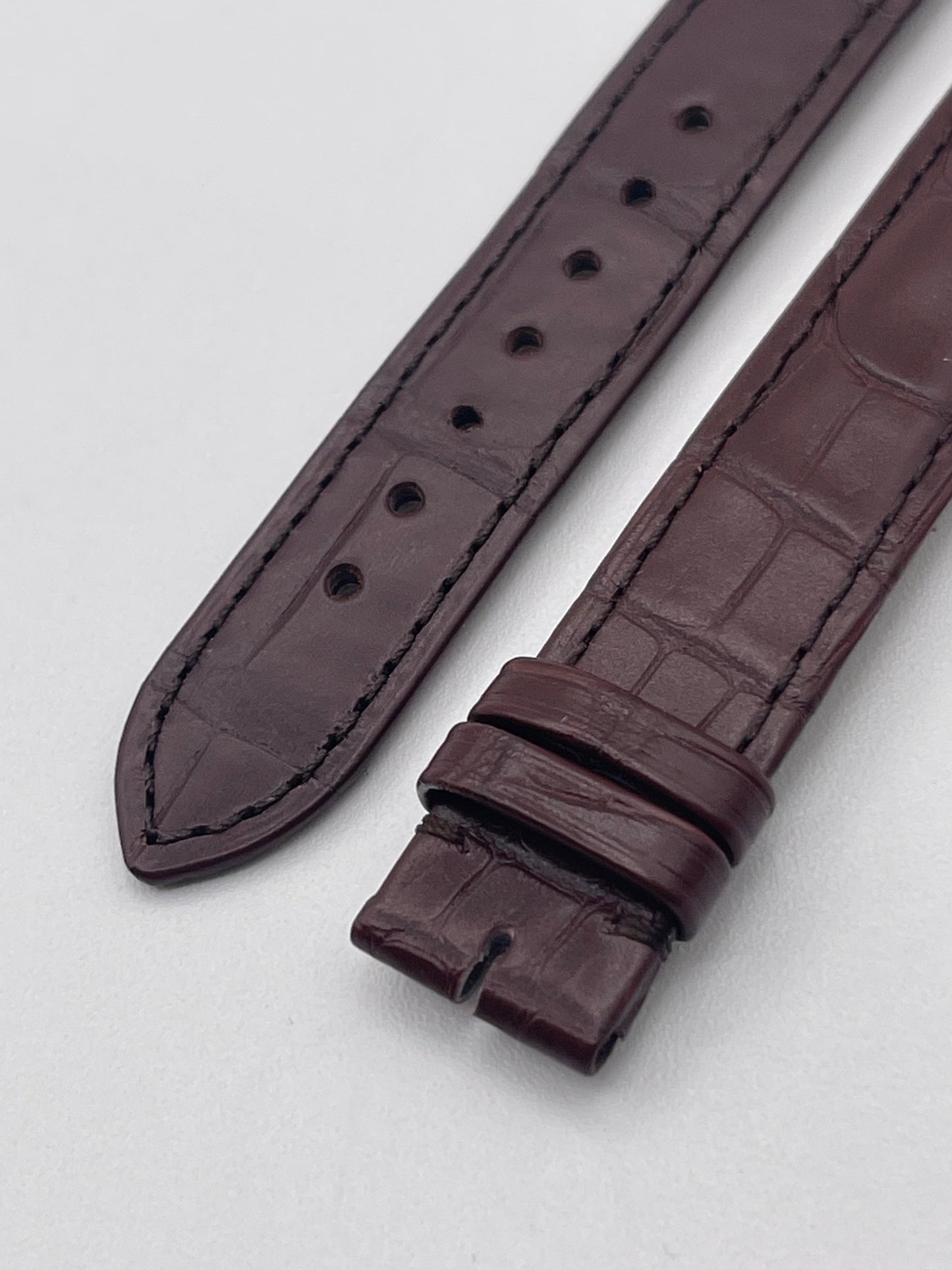 Cartier Ballon Bleu cinturino orologio pelle alligatore marrone KD2GAM52 14/14mm