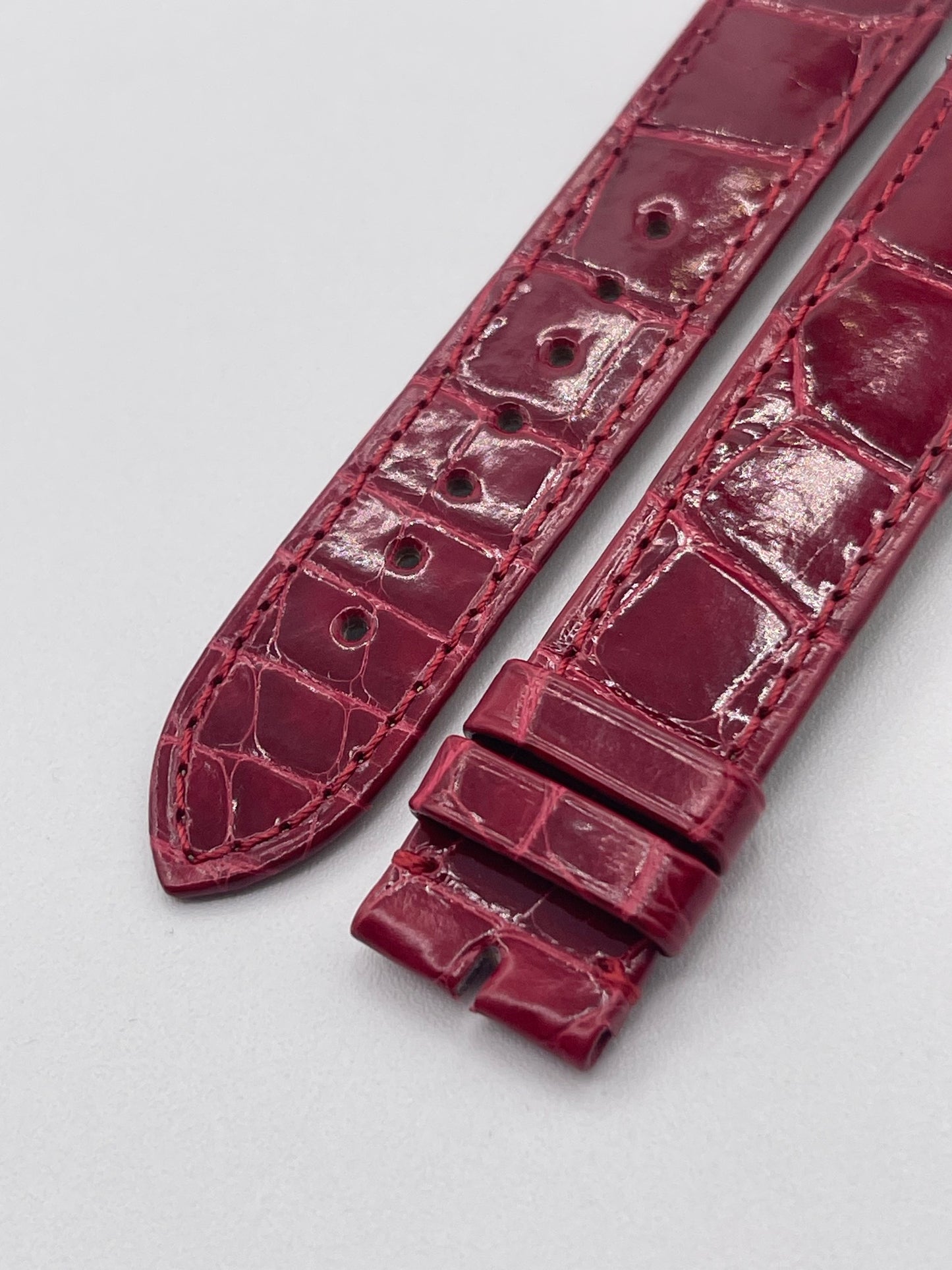 Cartier Santos Dumont watch strap pelle alligatore rosso KDB3TR04 18/16mm