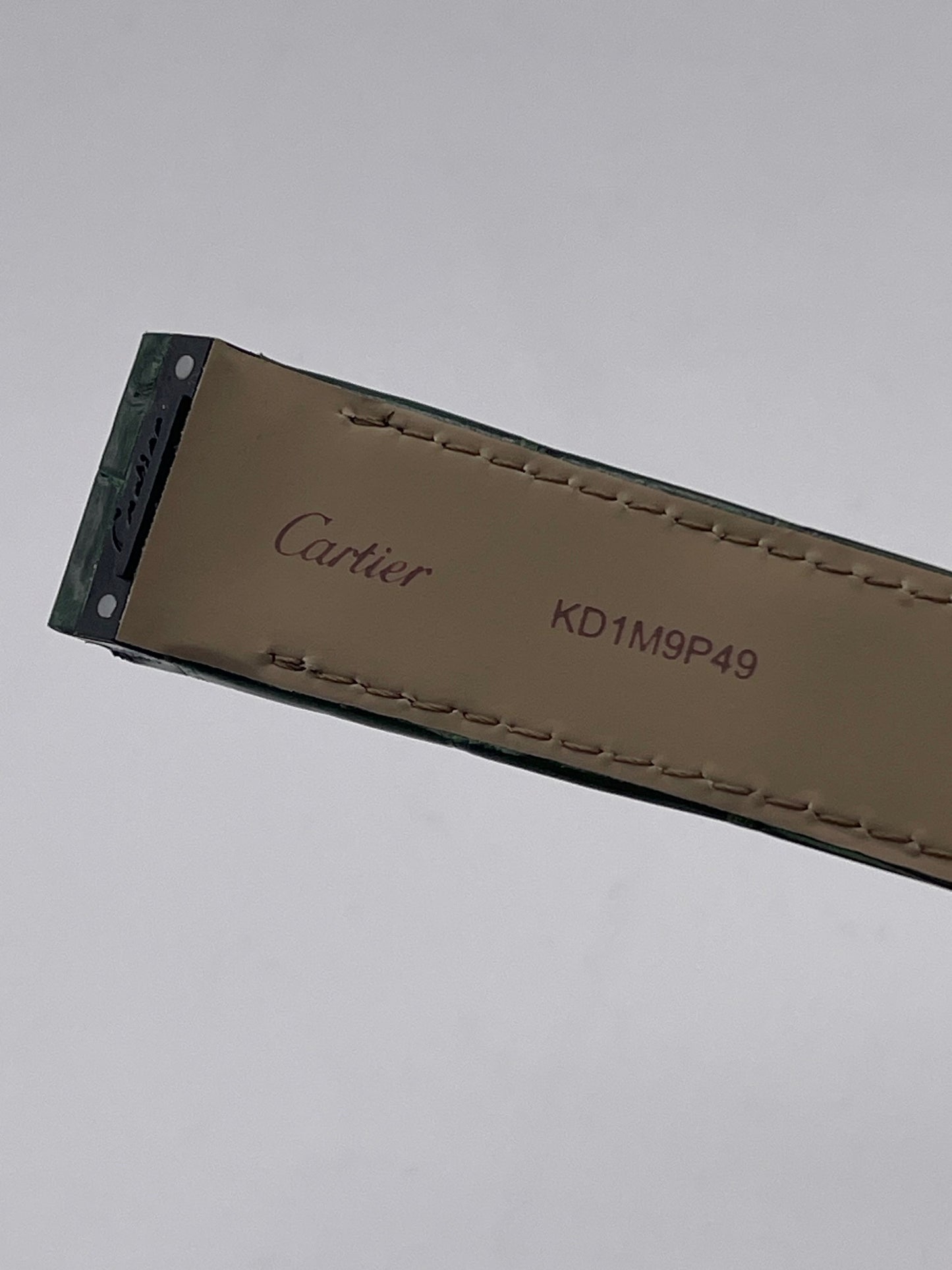 Cartier Santos 100MM cinturino alligatore verde green KD1M9P49 20/18mm