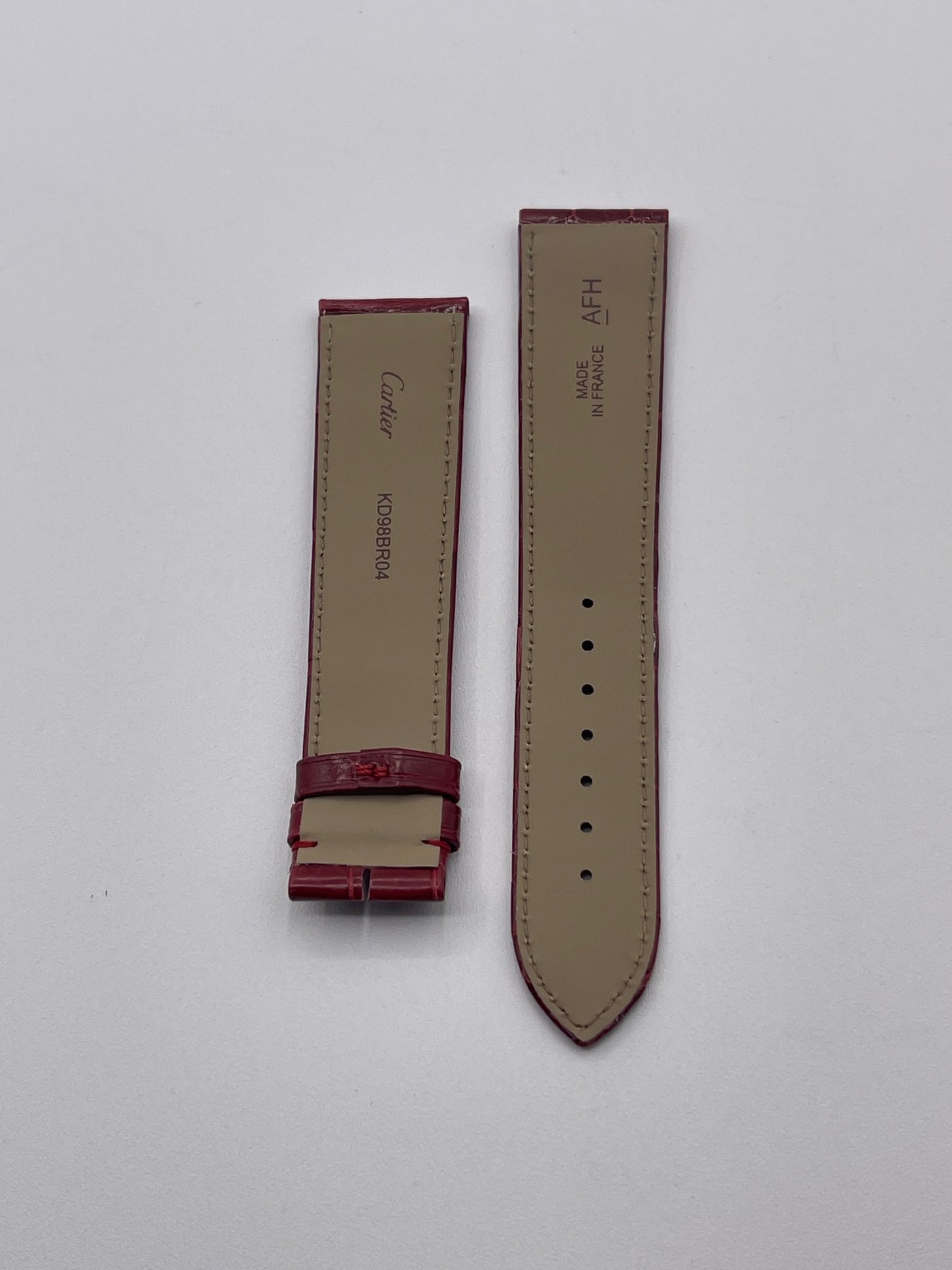 Cartier Tank GM cinturino alligatore rosso red leather KD98BR04 21/19mm
