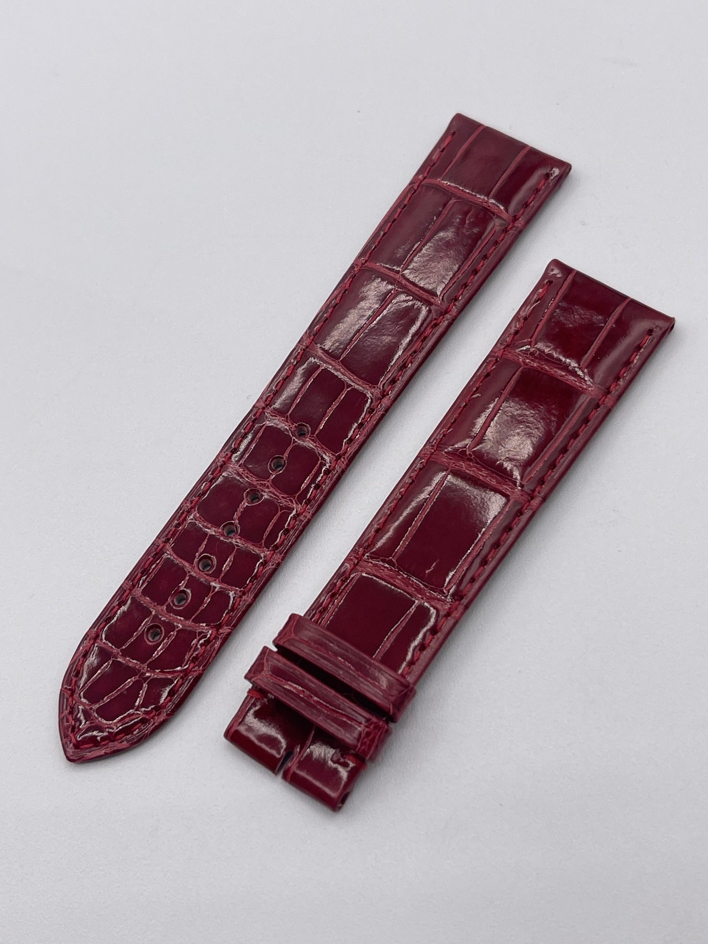 Cartier Tank GM cinturino alligatore rosso red leather KD98BR04 21/19mm