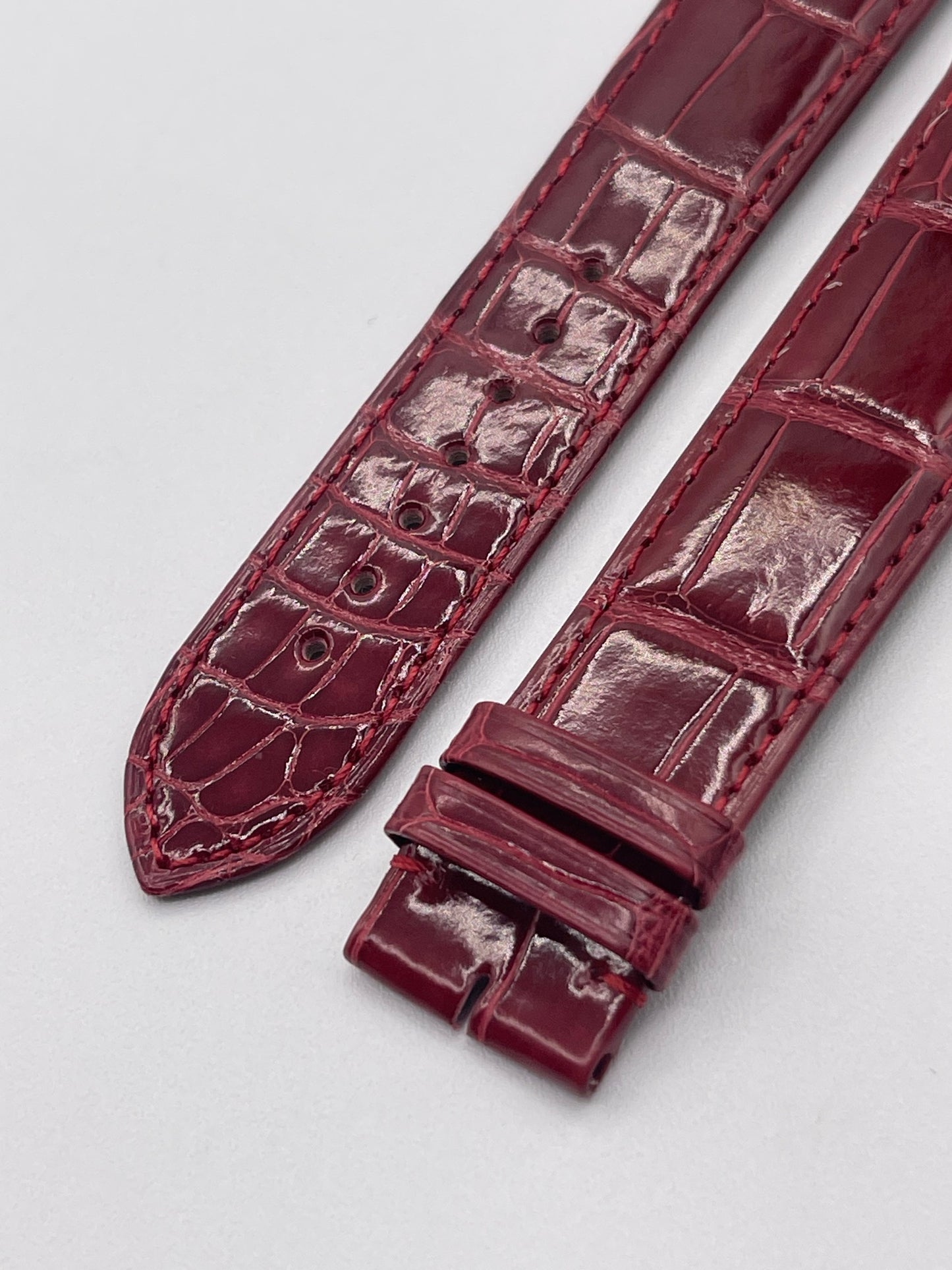 Cartier Tank GM cinturino alligatore rosso red leather KD98BR04 21/19mm