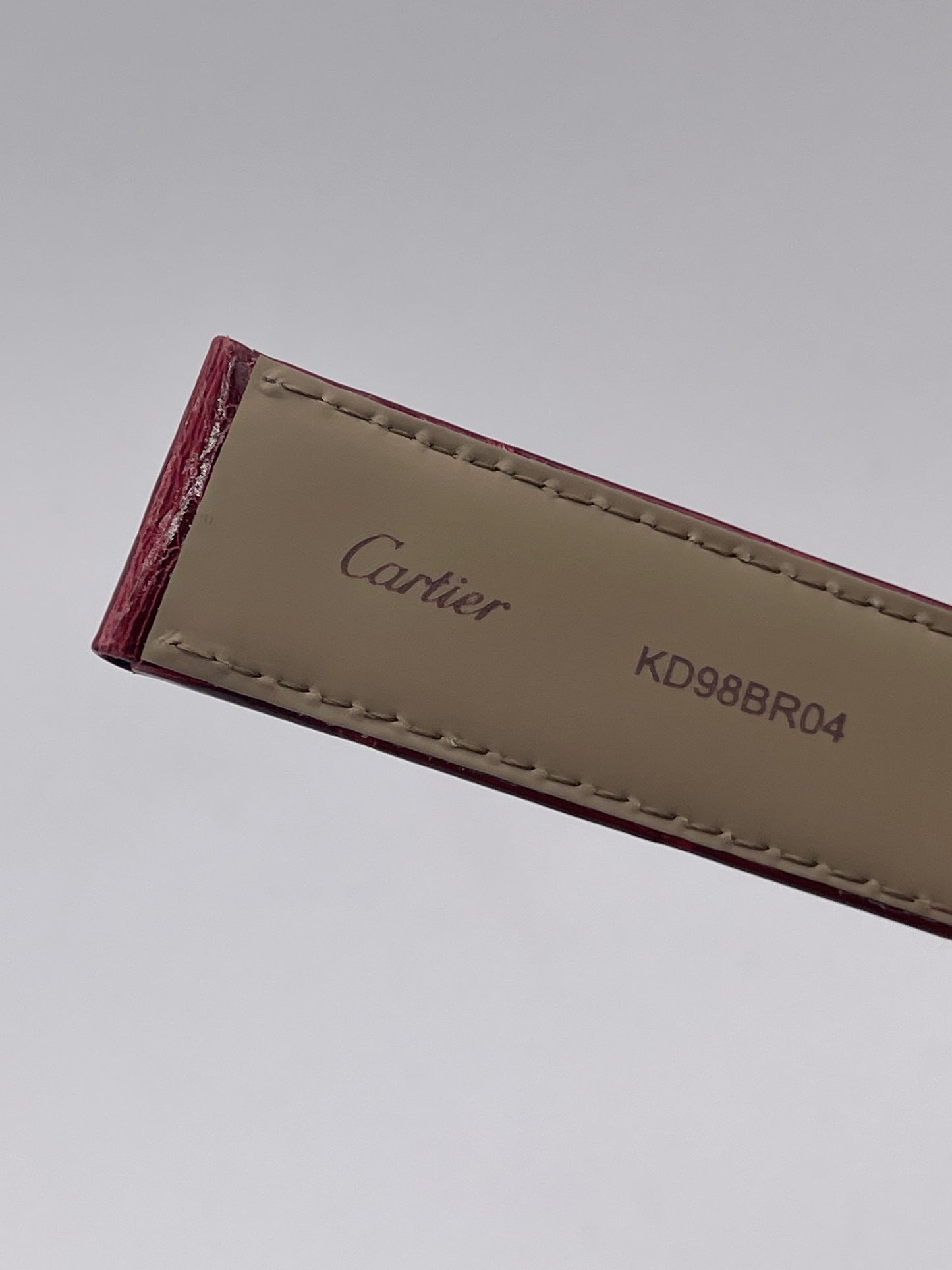 Cartier Tank GM cinturino alligatore rosso red leather KD98BR04 21/19mm
