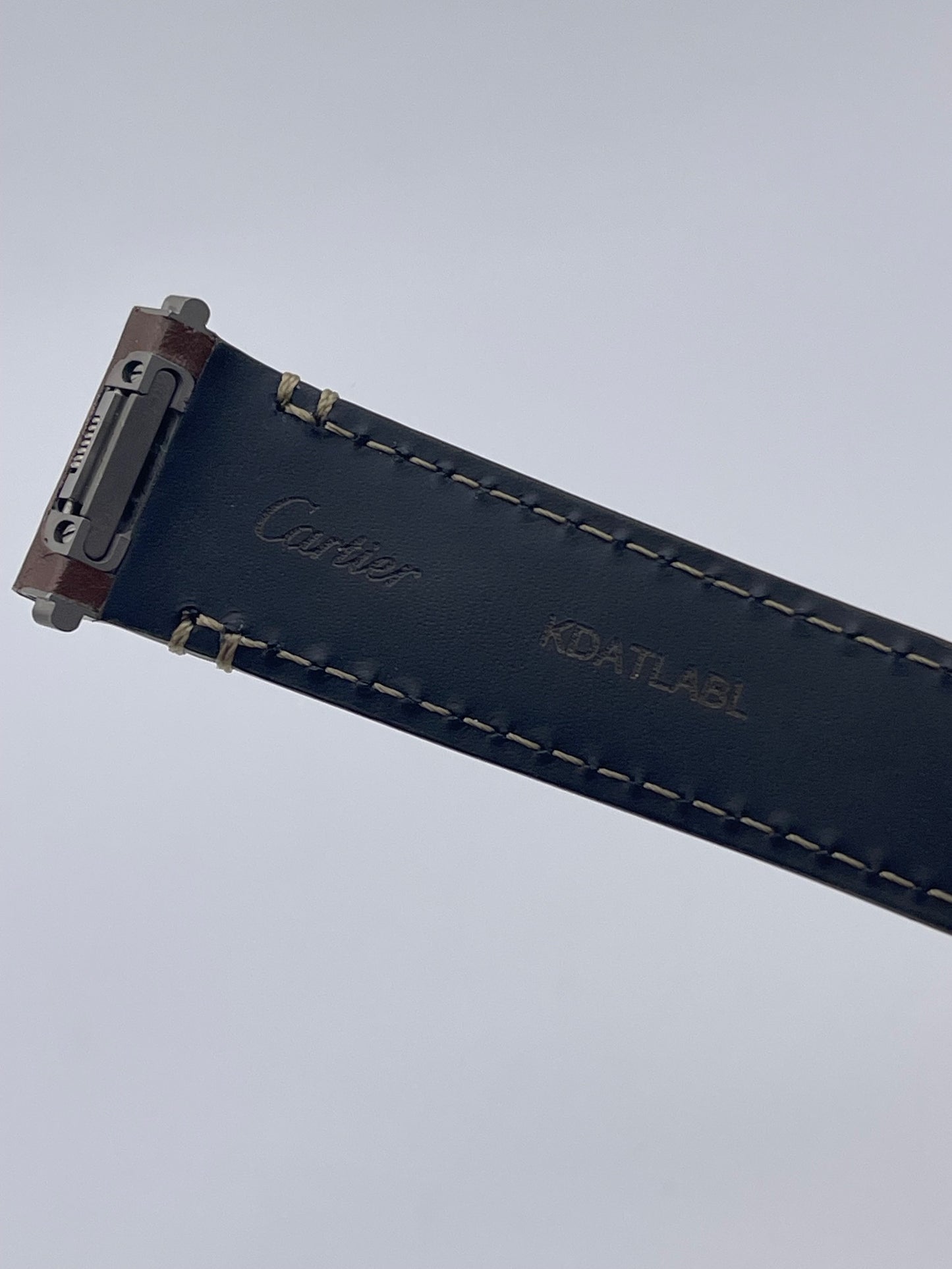 Cartier Santos cinturino orologio pelle marrone scuro ref KDATLABL 19/16mm
