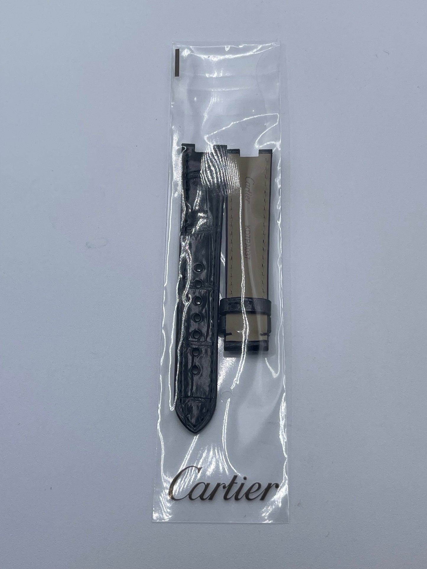 Cartier Panthere cinturino orologio pelle alligatore nero KD7PA037 16/14mm