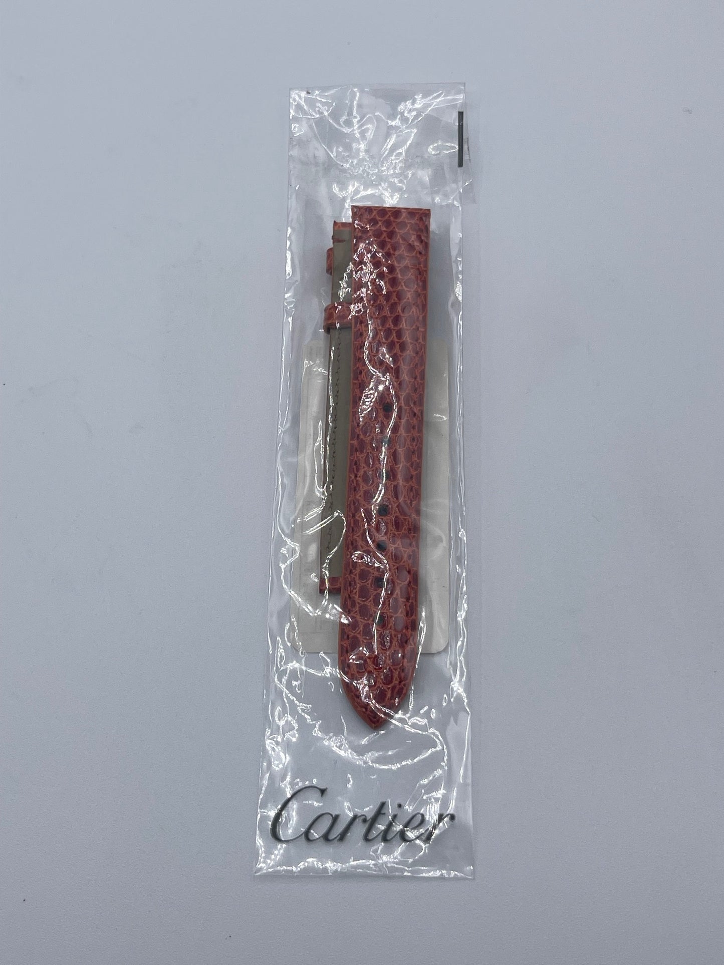 Cartier cinturino lucertola arancione orange lizard KD00LS26 18/16mm