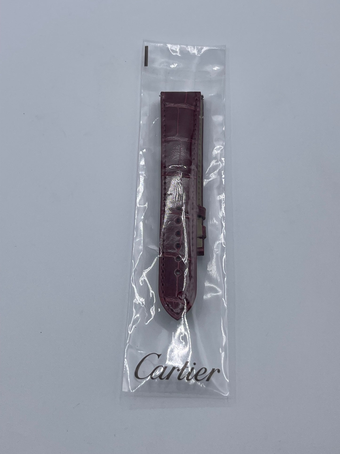 Cartier Tank cinturino alligatore rosso red alligator KD8TBY27 19/16mm