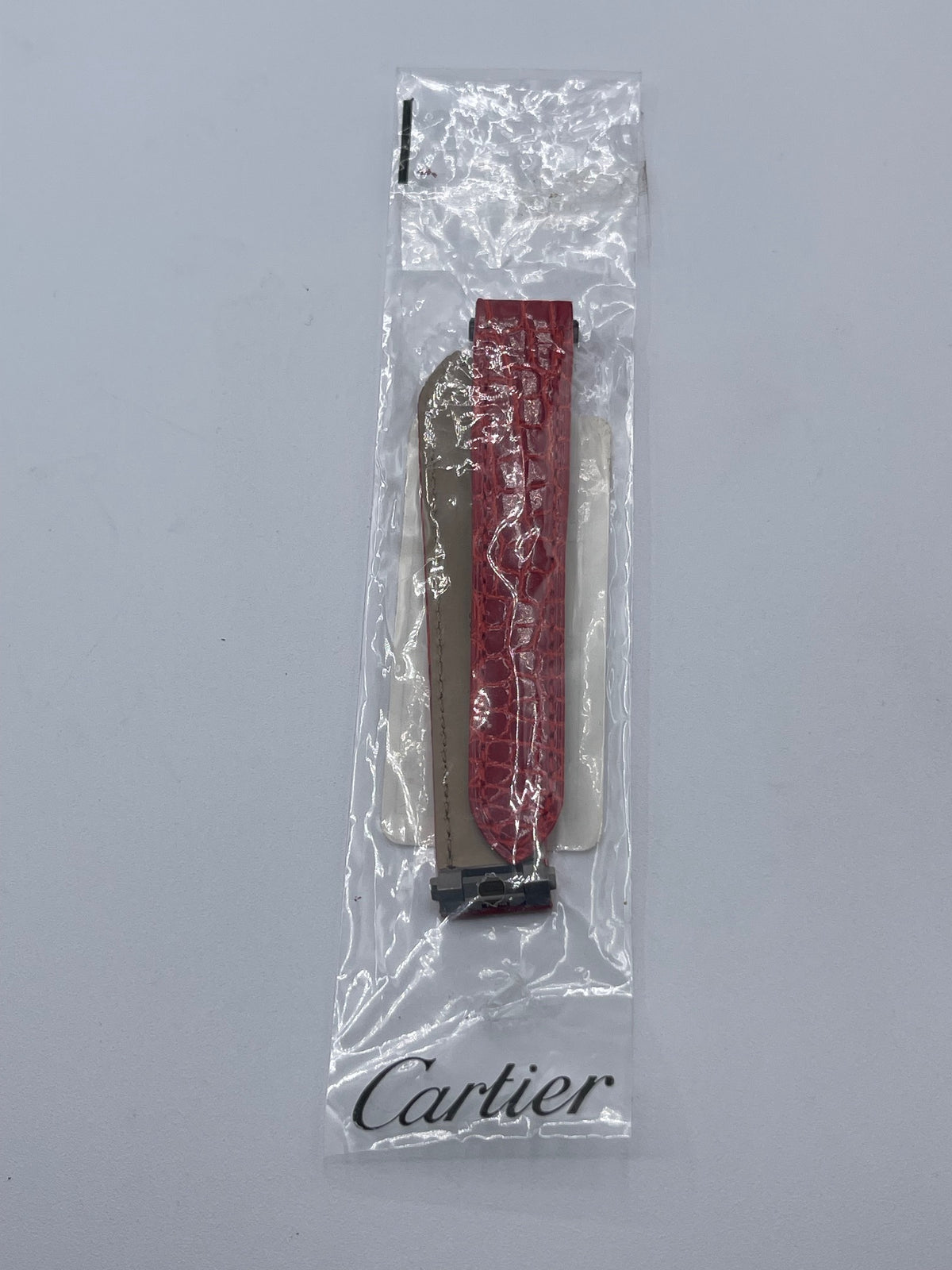 Cartier Santos cinturino orologio alligatore rosso red KD93WE92 15.5/14mm