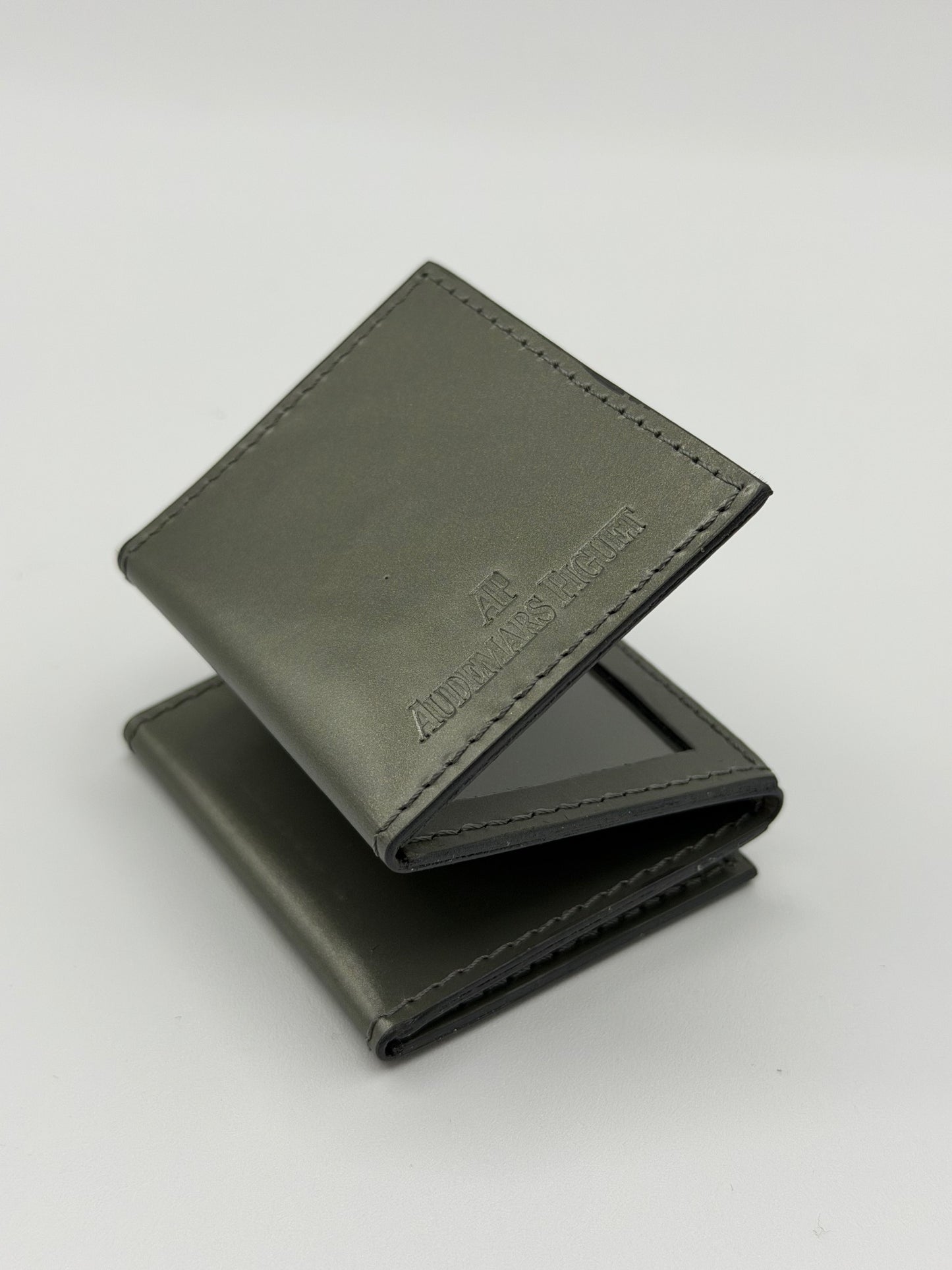 Audemars Piguet porta foto passport photo holder pelle grigia grey vintage