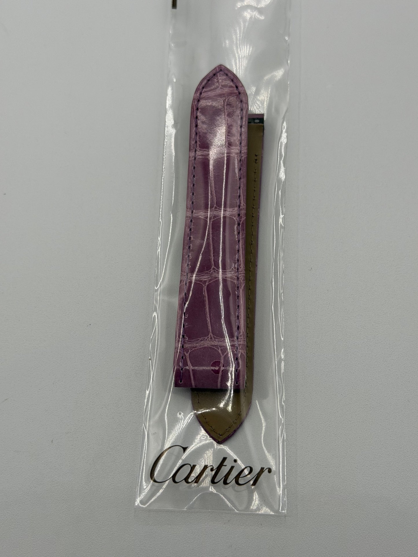 Cartier Santos 100MM cinturino alligatore lilla lilac KD1M9S31 20/18mm