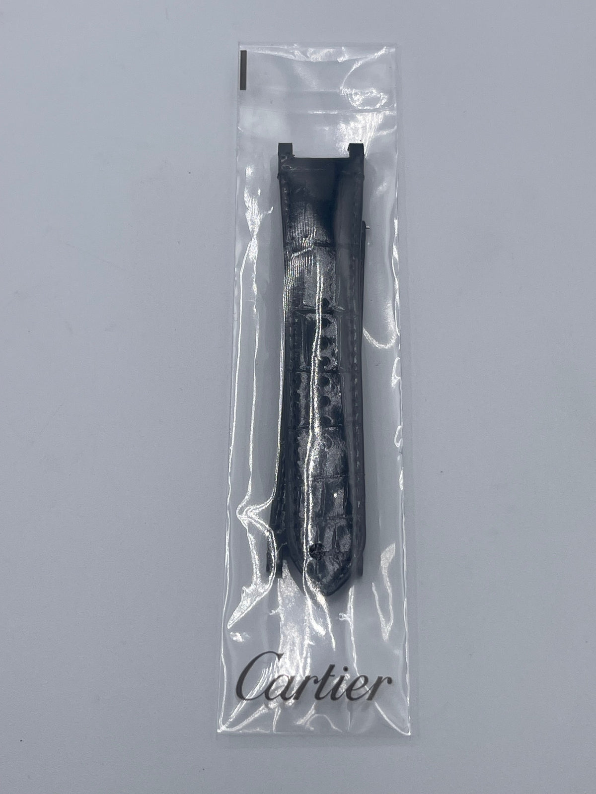 Cartier Pasha 41 cinturino orologio pelle alligatore nero black KDAHL037 21/18mm