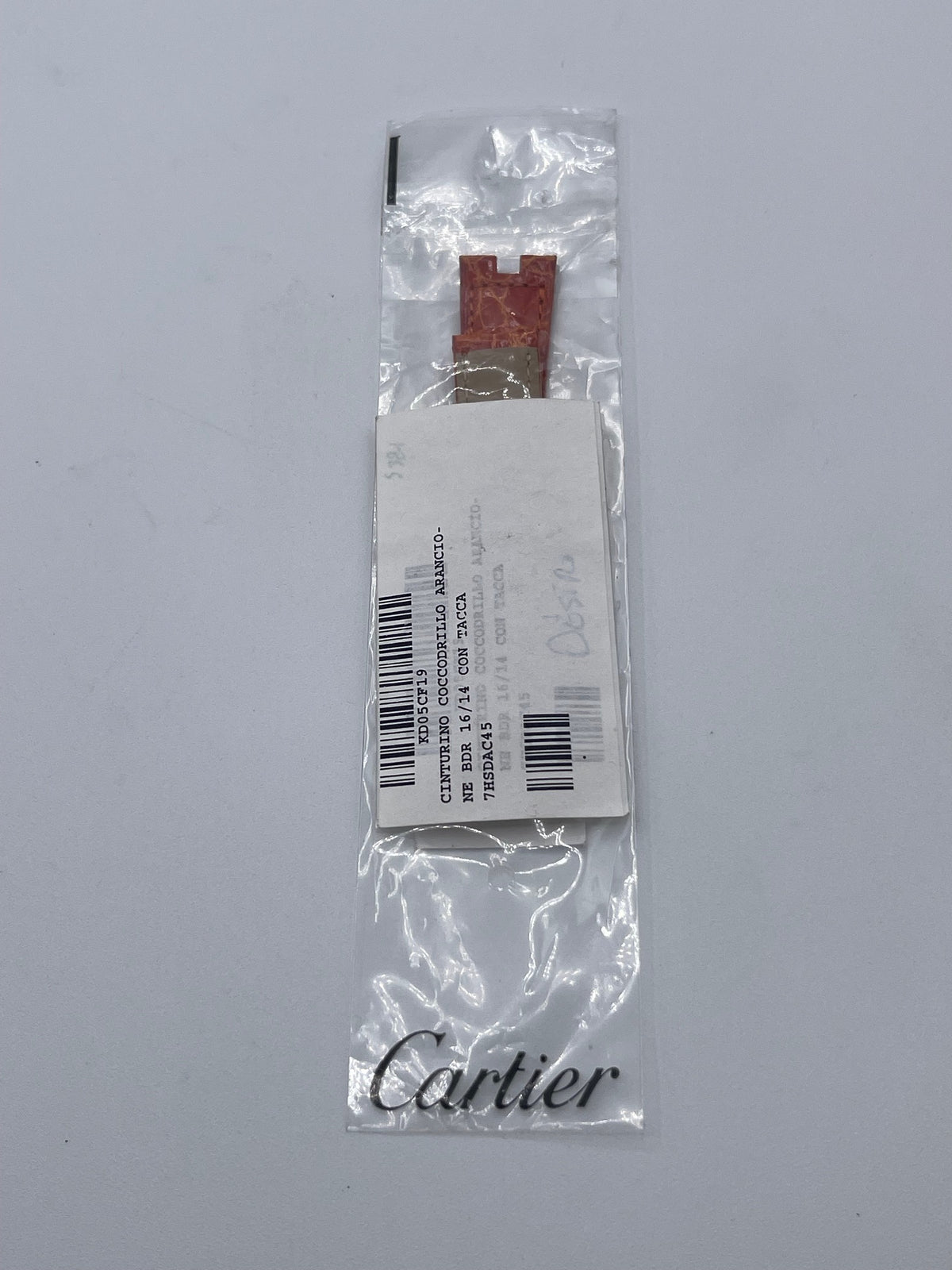 Cartier cinturino orologio pelle alligatore arancione orange KD05CF19 16/14mm