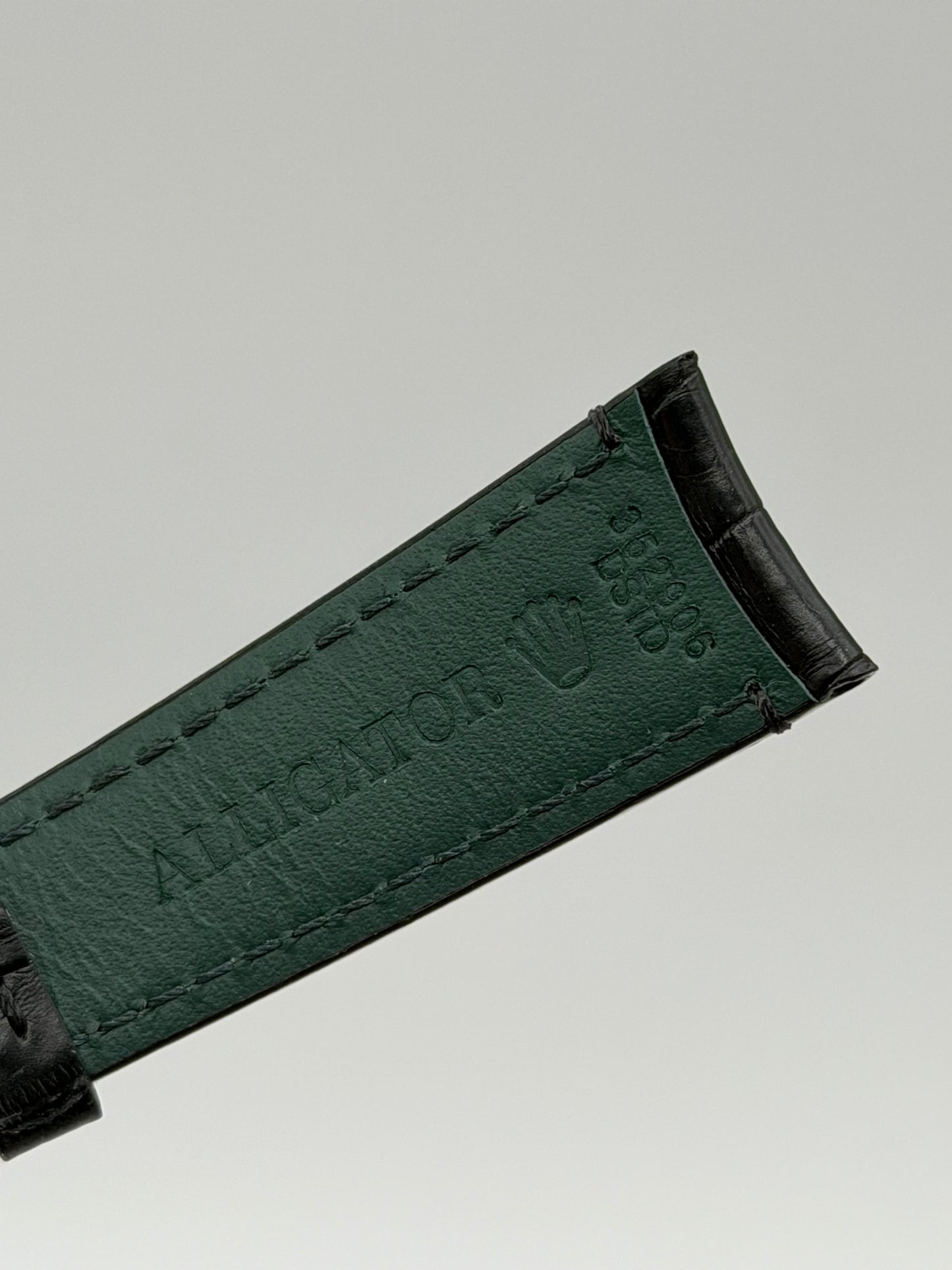 Rolex 1908 cinturino orologio alligatore nero black alligator strap 20/16mm
