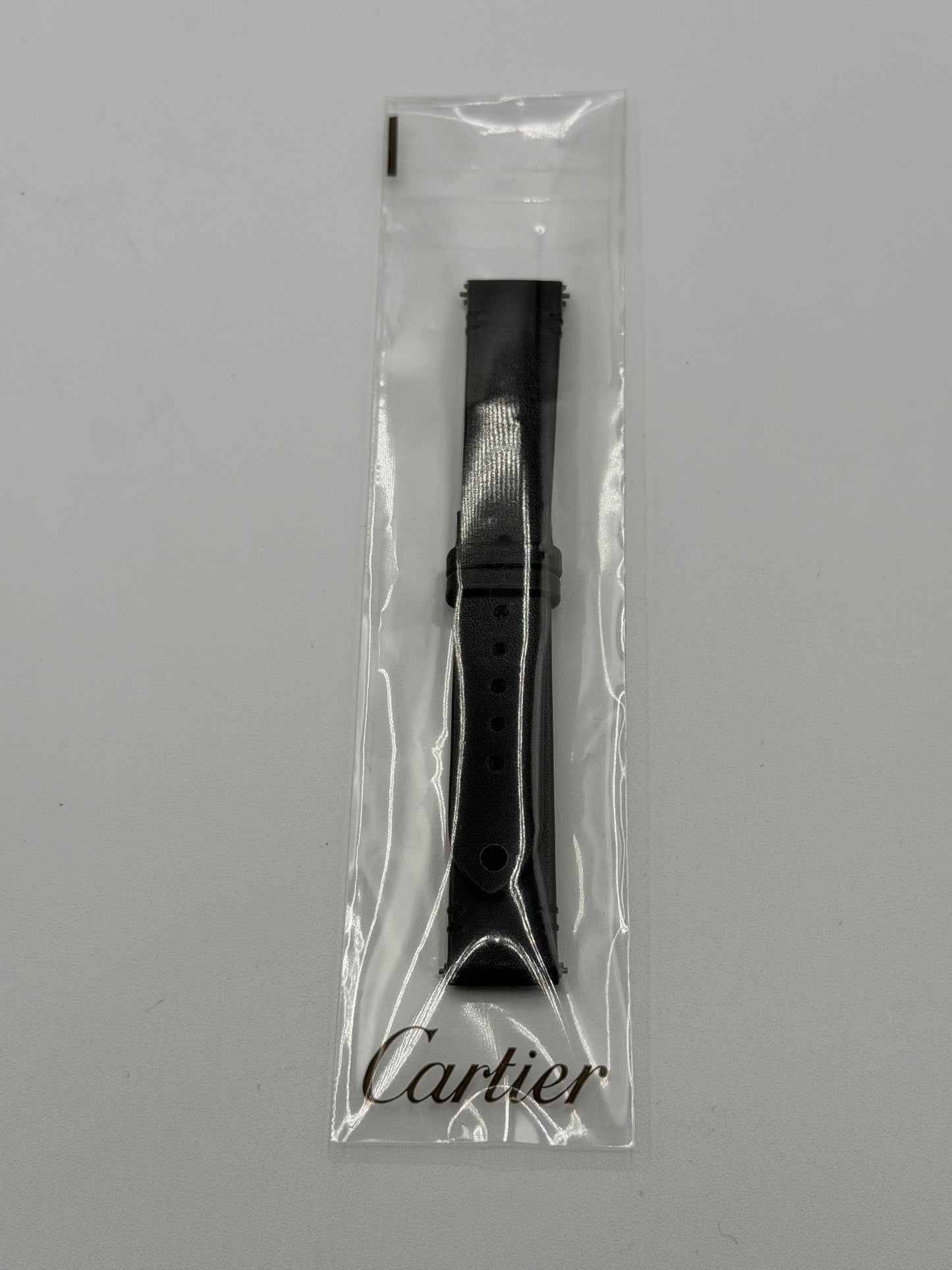 Cartier Santos cinturino orologio pelle blu blue KDG1AEWW 15.5/14mm