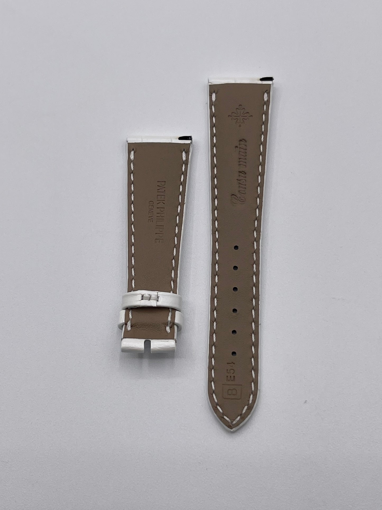 Patek Philippe cinturino alligatore bianco white alligator strap 19/14mm