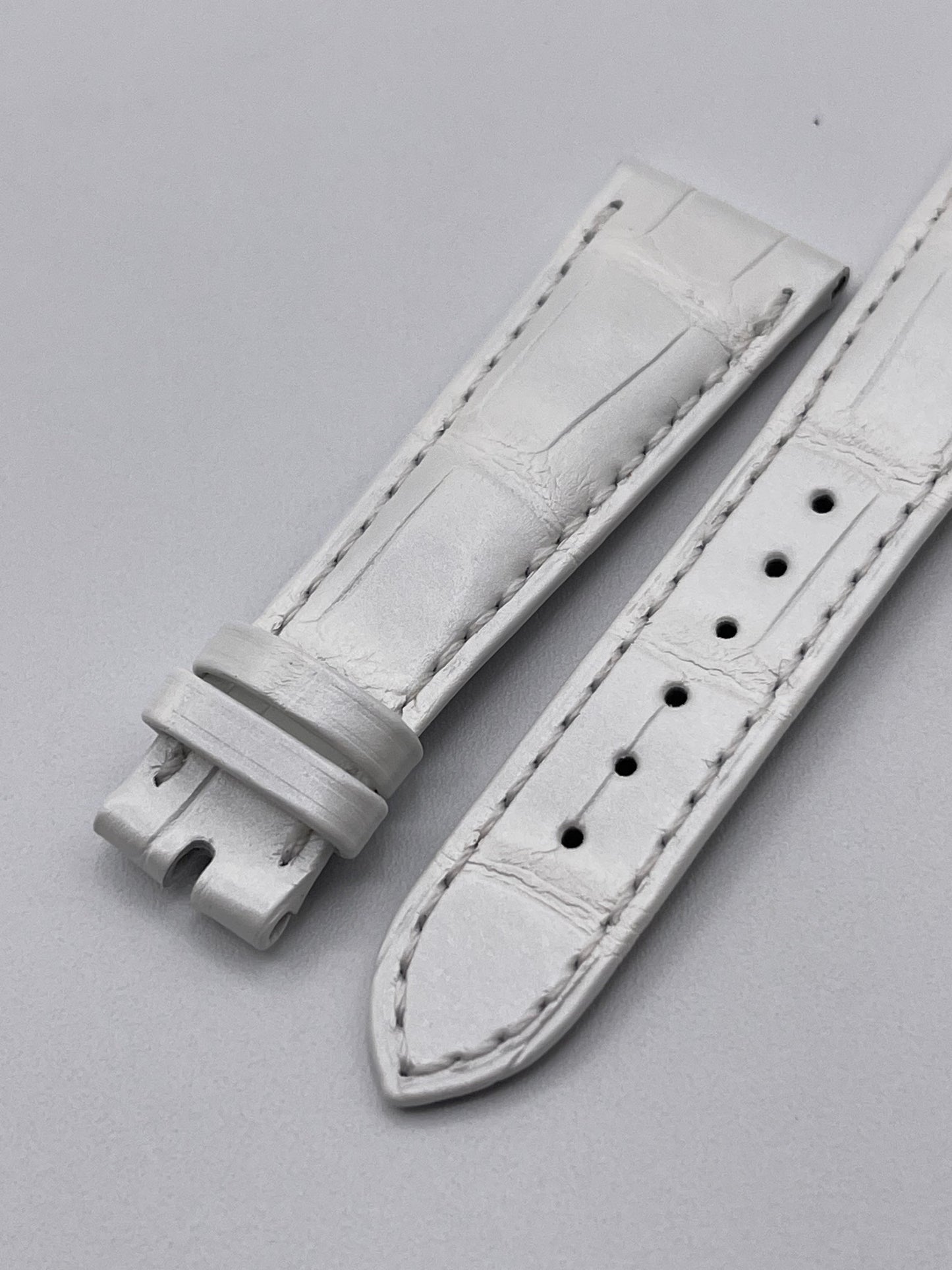 Patek Philippe cinturino alligatore bianco white alligator strap 19/14mm