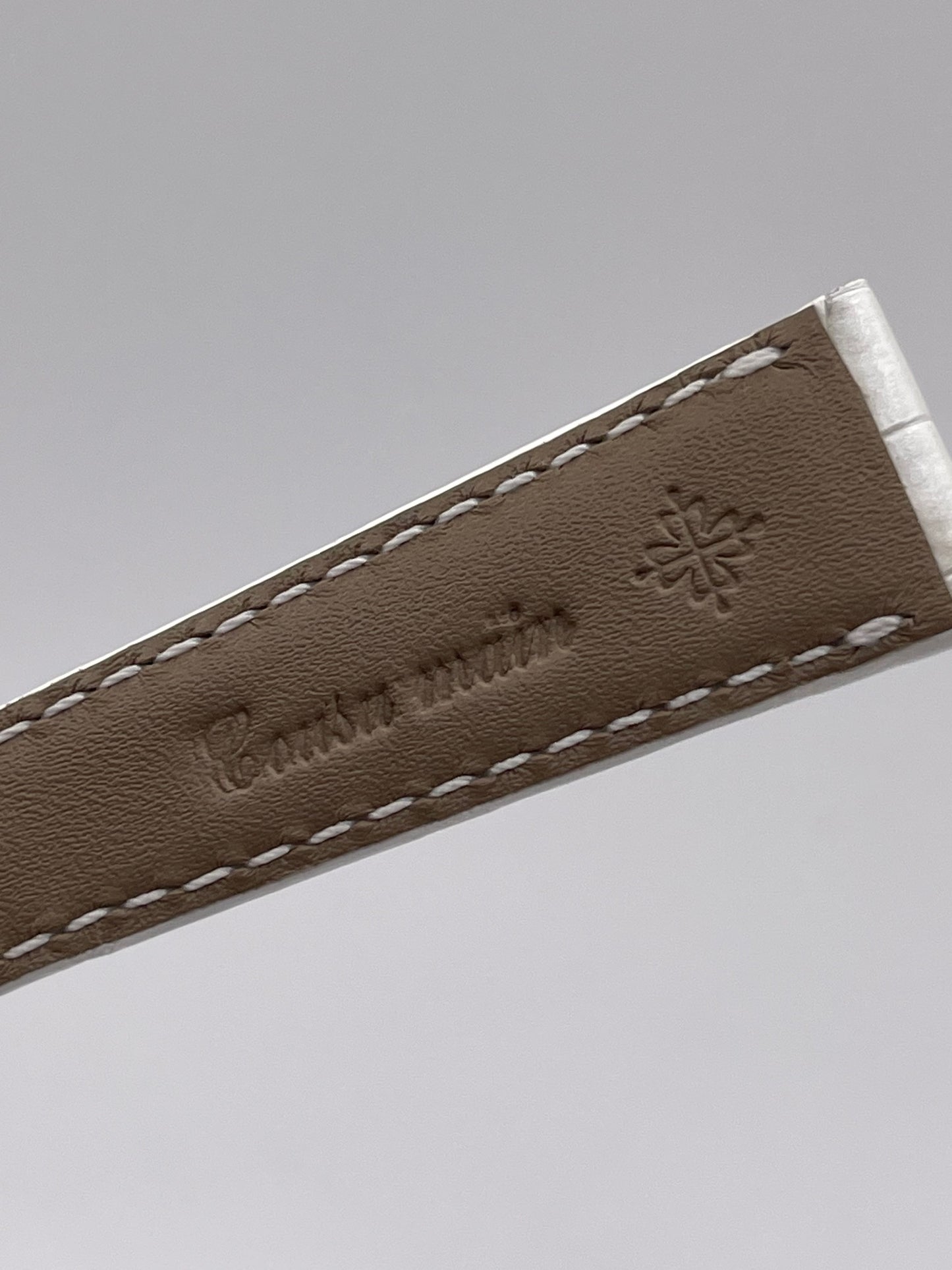 Patek Philippe cinturino alligatore bianco white alligator strap 19/14mm