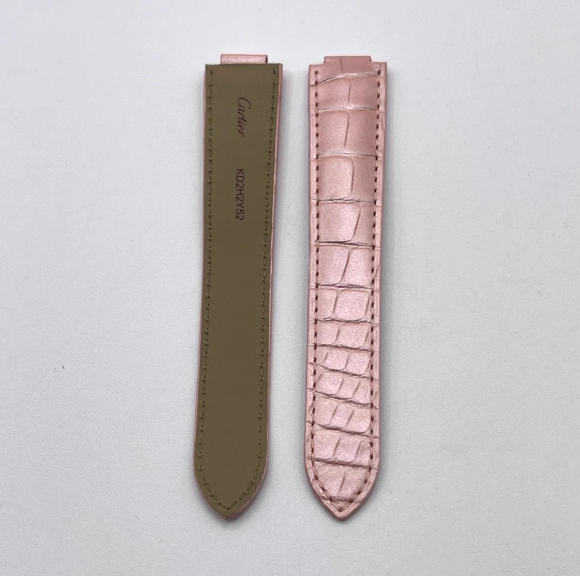 Cartier Ballon Bleu cinturino orologio pelle alligatore rosa KD2H2Y52 18,5/16mm