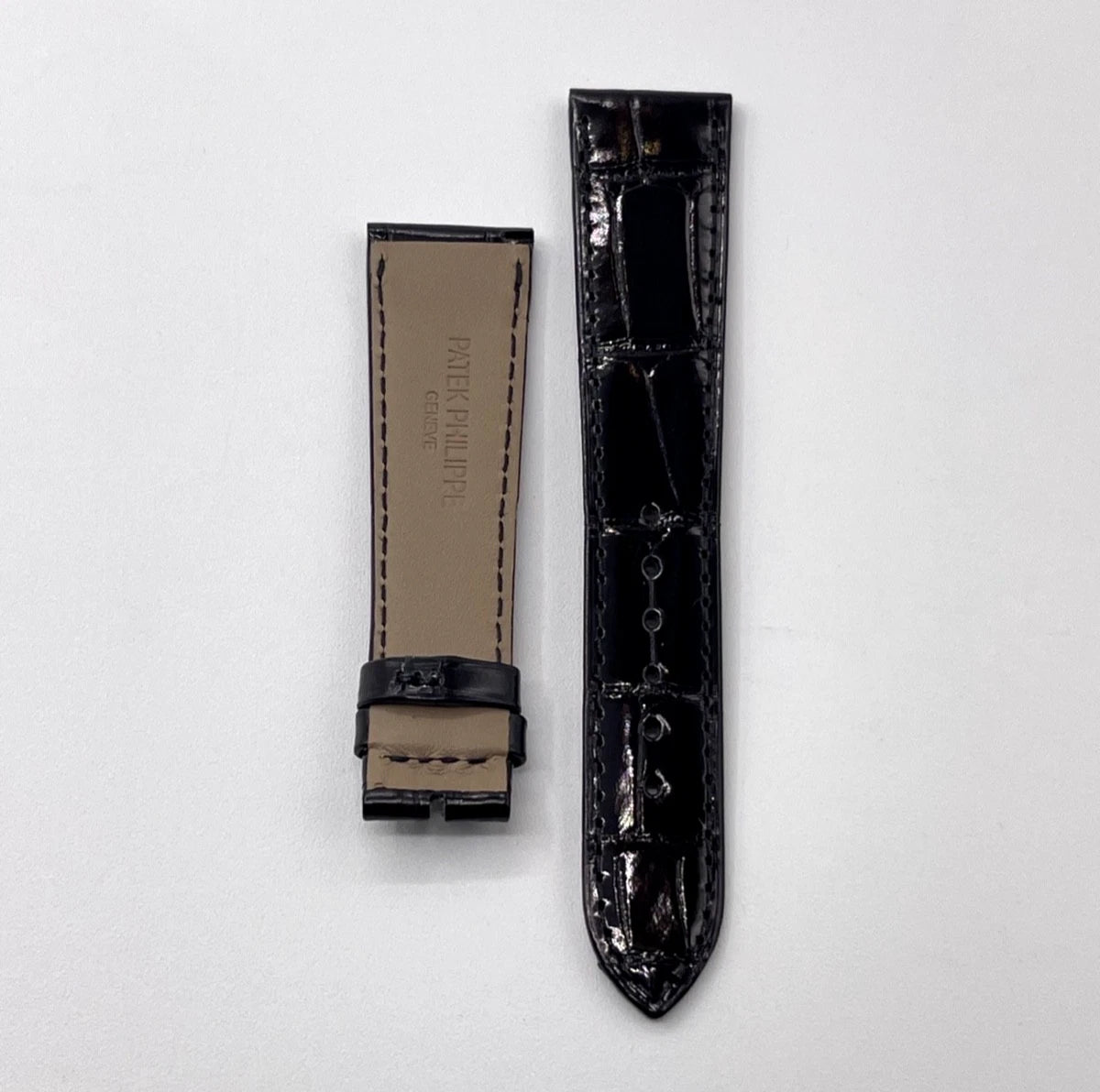 Patek Philippe cinturino alligatore nero black alligator strap 20/16mm