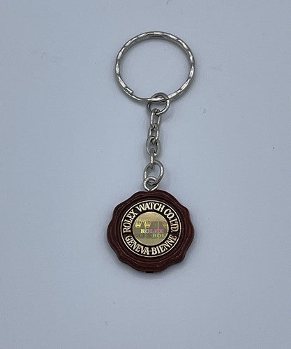 Rolex portachiavi keychain sigillo original seal marrone + scatola box service