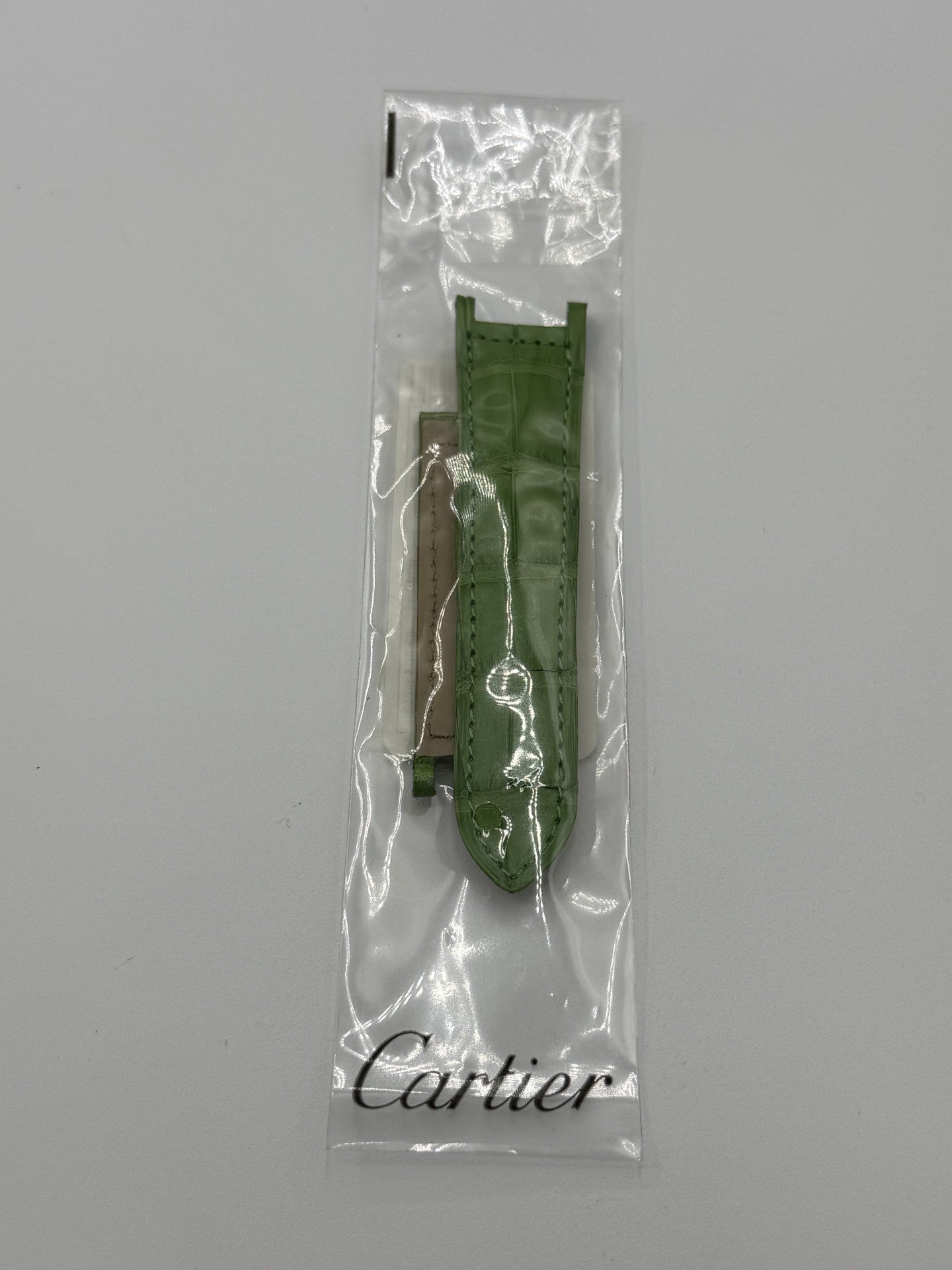 Cartier Pasha cinturino orologio pelle alligatore verde KD1HSM01 21/18mm