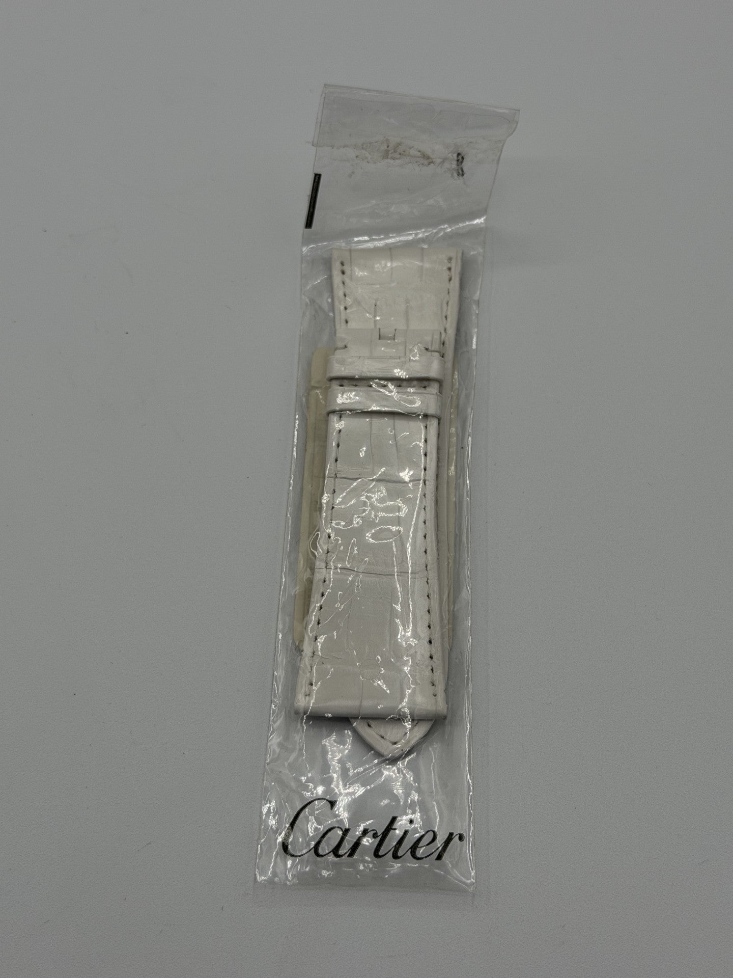 Cartier Tank Divan cinturino orologio pelle alligatore bianca KD74BN22 29/22 mm