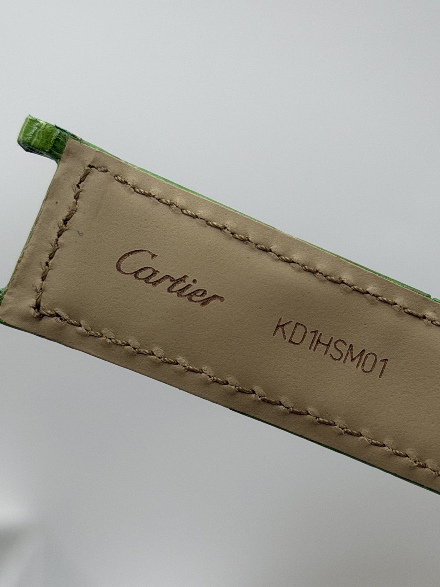 Cartier Pasha cinturino orologio pelle alligatore verde KD1HSM01 21/18mm