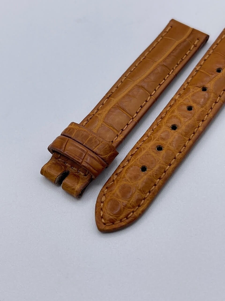 Damiani cinturino orologio watch strap pelle coccodrillo marrone 14/14mm