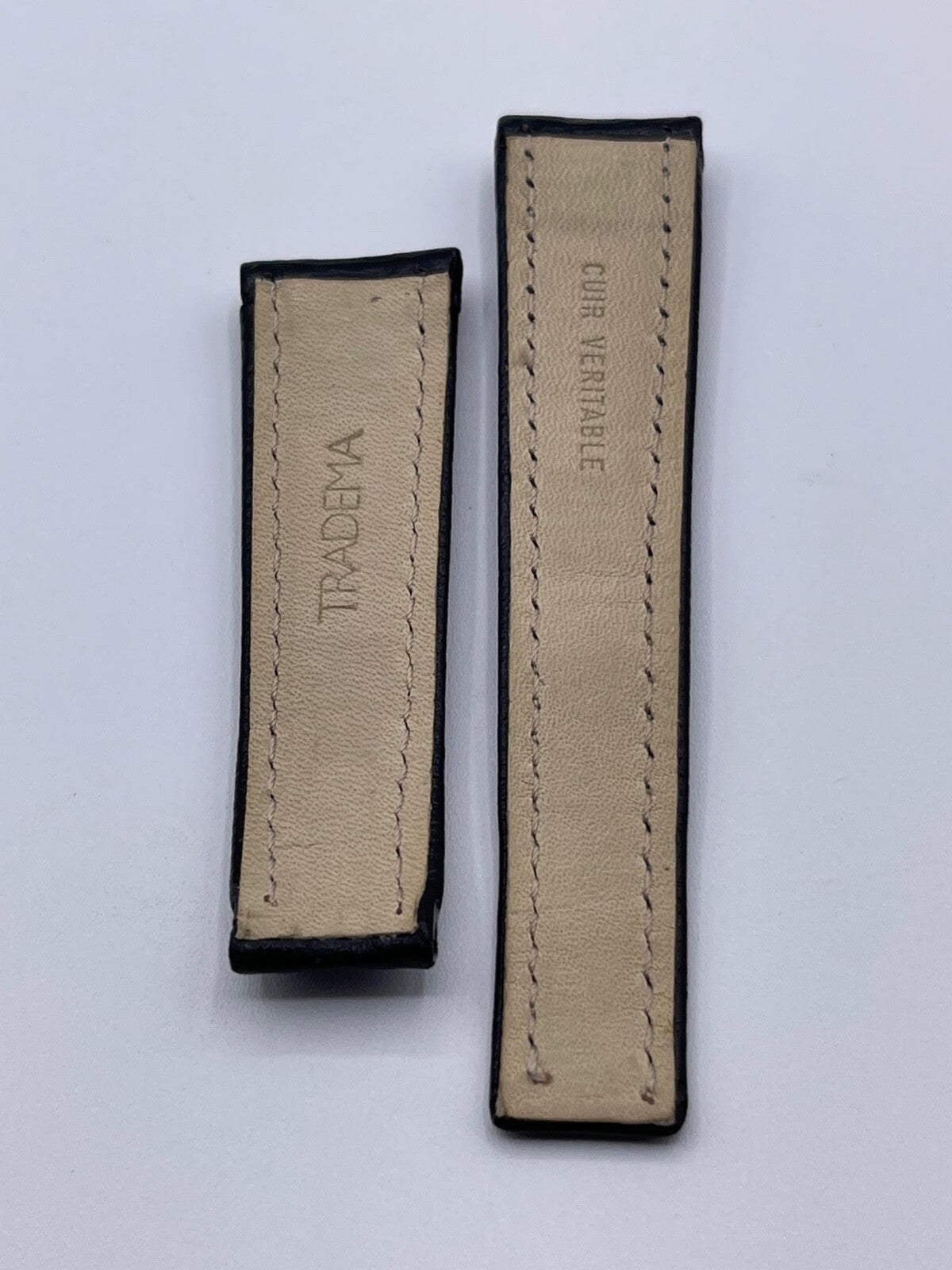 Tradema cinturino orologio watch strap deployante pelle nera 22/18mm