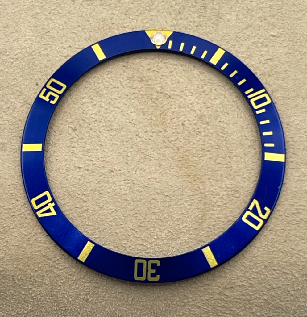 Rolex Submariner 16613 inserto ghiera bezel blu e oro B315-16808-182-A1 luminova