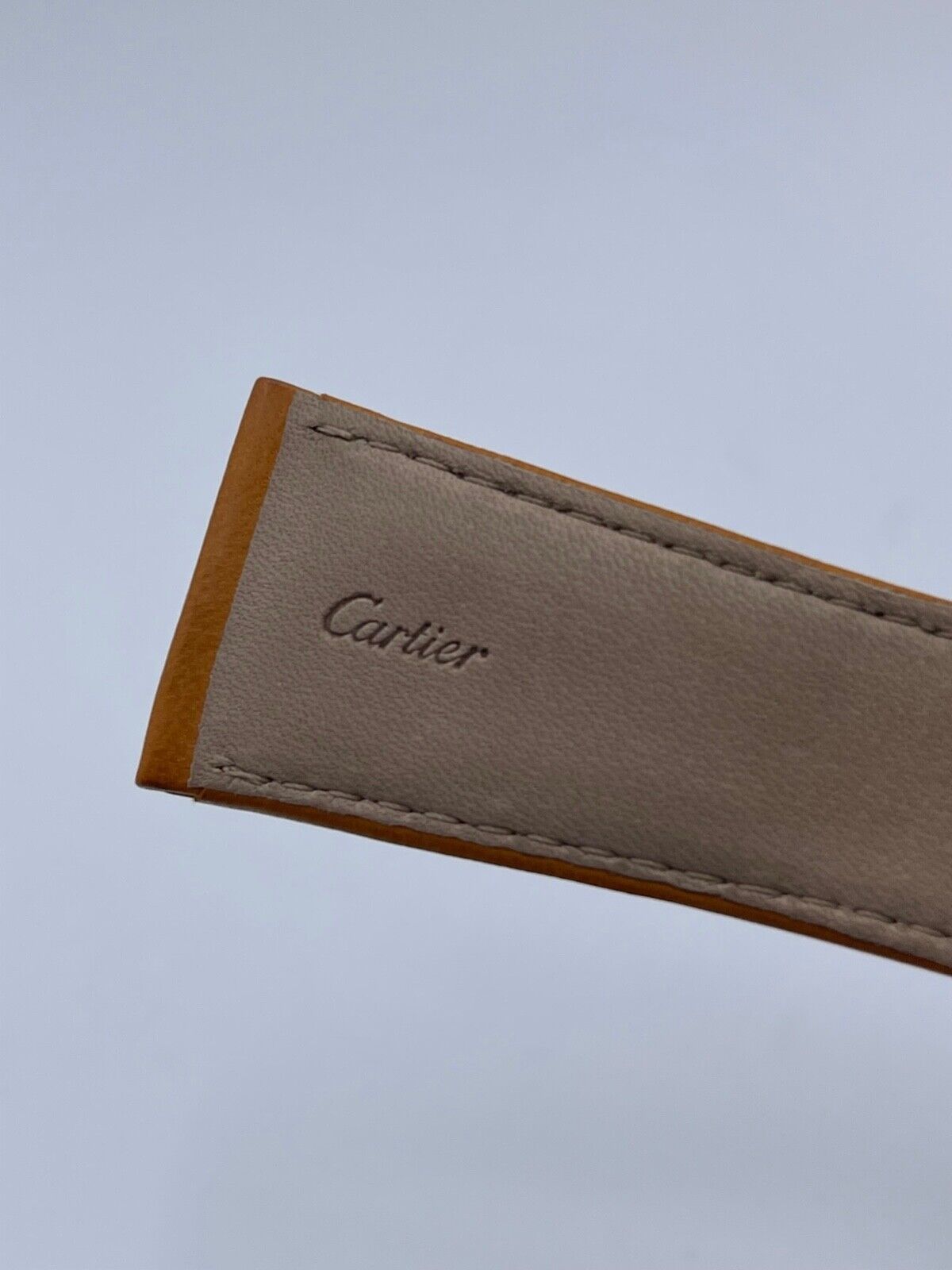 Cartier Divan GM cinturino orologio watch strap pelle marrone leather 29/22mm