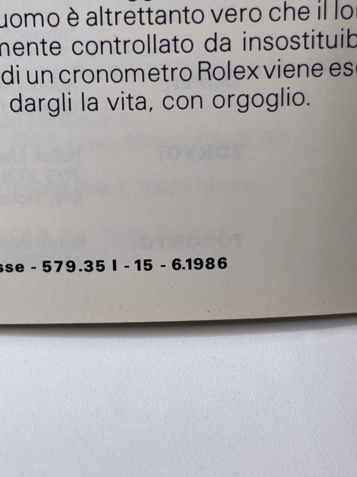 Rolex libretto corredo orologio "il vostro Rolex Oyster" italiano 1980 - 2008