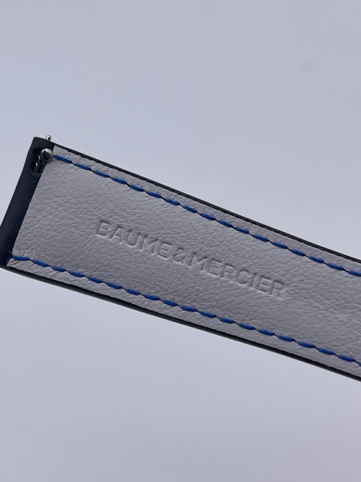 Baume & Mercier Clifton cinturino strap orologio pelle nero BLUA 22mm + fibbia