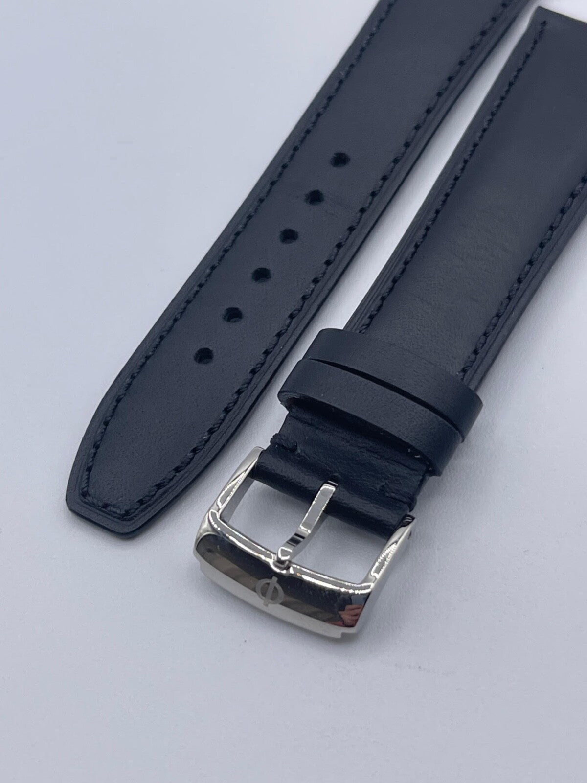 Baume & Mercier Clifton cinturino strap orologio pelle nero BLUA 22mm + fibbia
