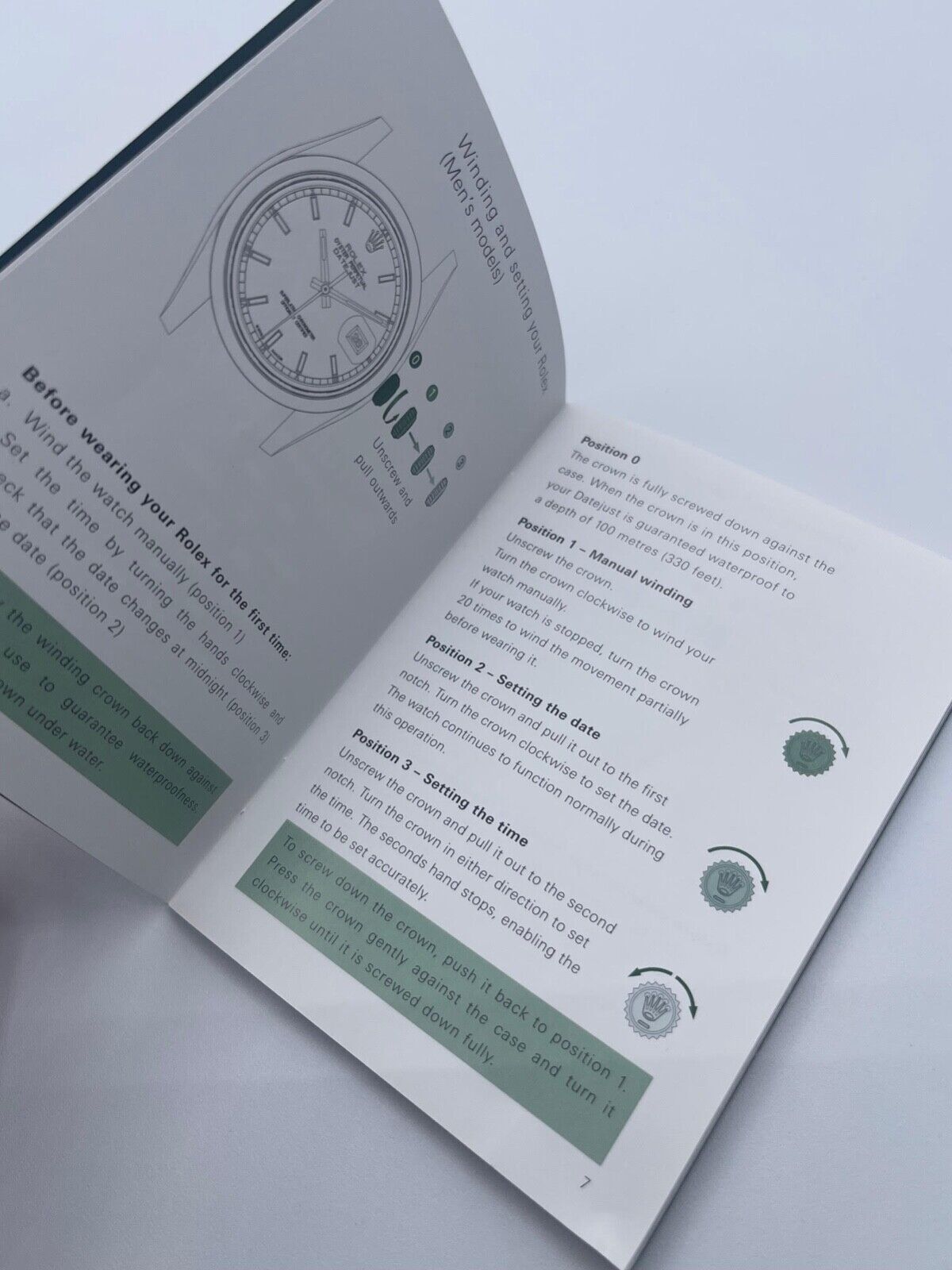 Rolex Datejust libretto corredo orologio watch booklet inglese ( 2001 - 2011 )