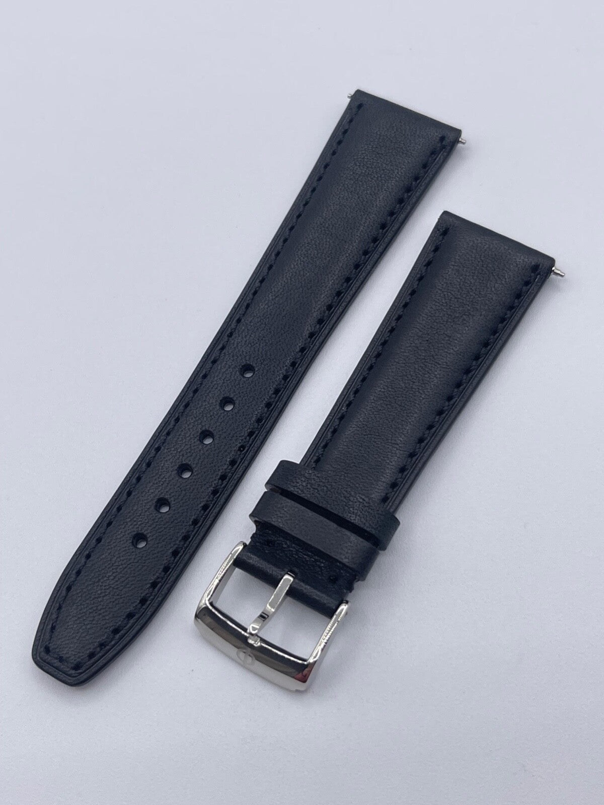 Baume & Mercier Clifton cinturino strap orologio pelle nero BLQK 22mm + fibbia