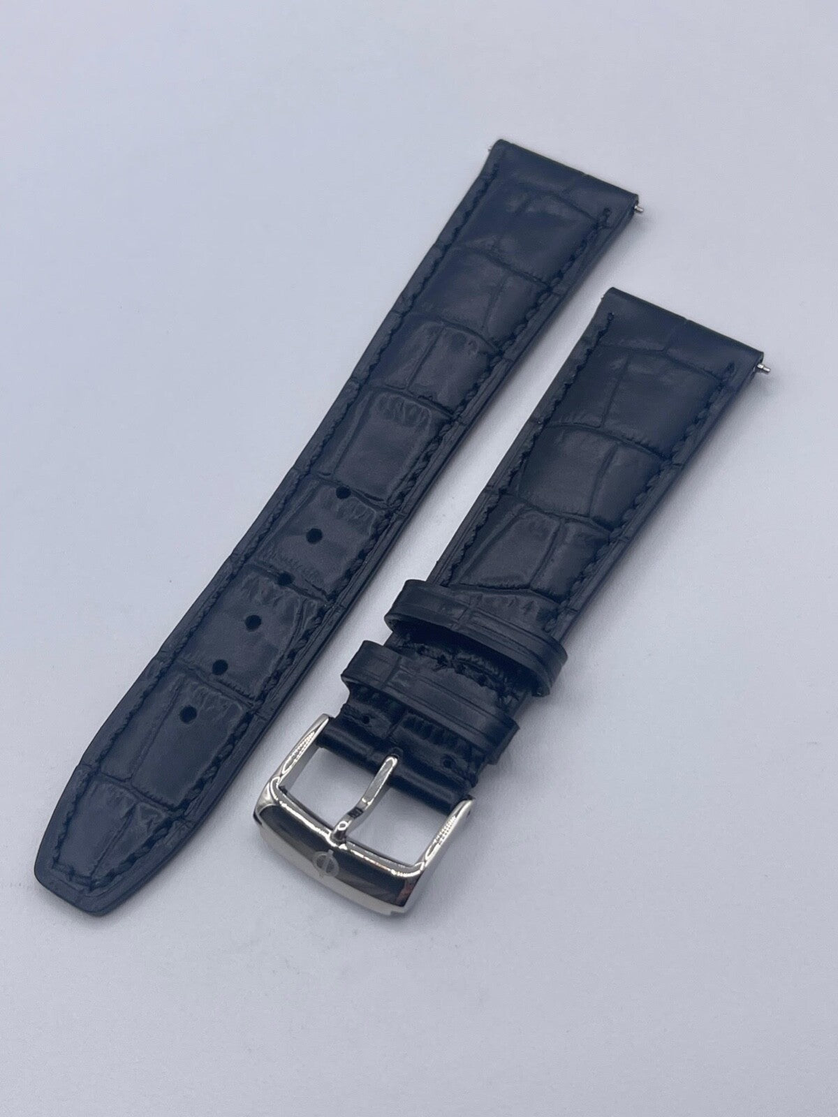 Baume & Mercier Clifton cinturino strap orologio pelle nero BLSA 22mm + fibbia