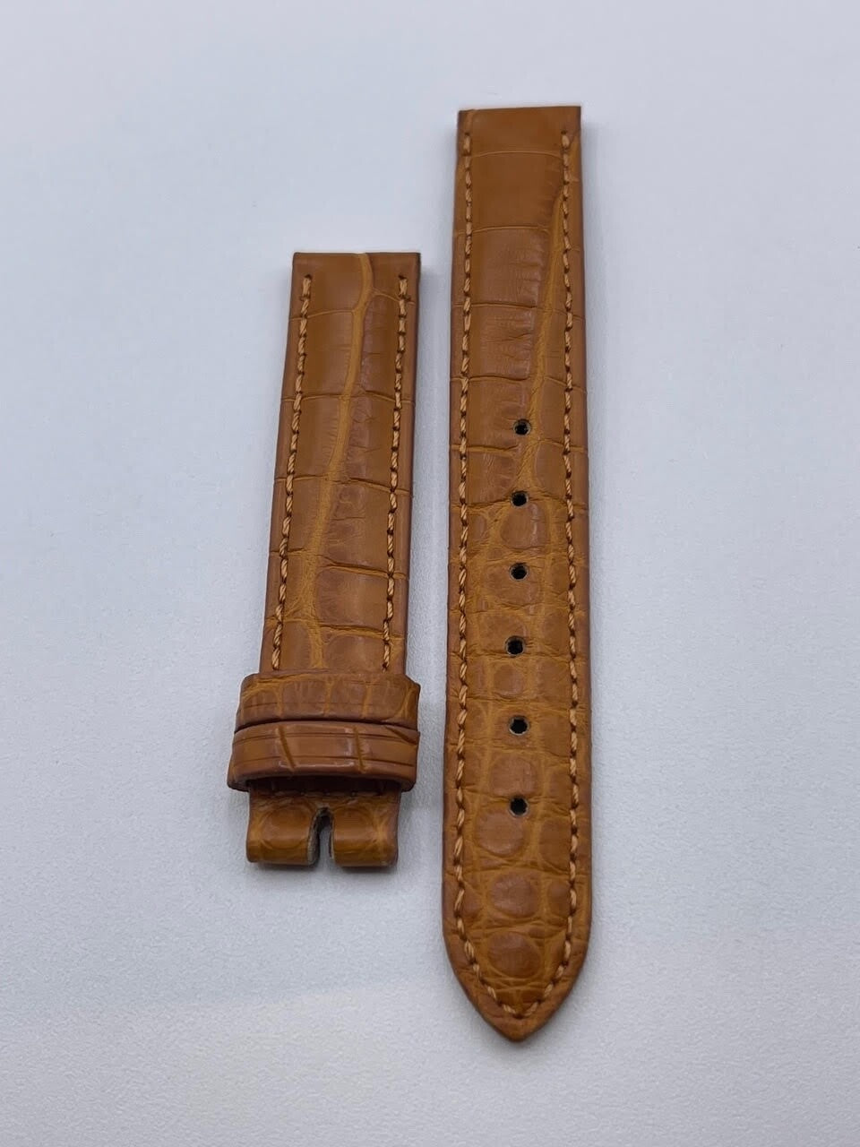 Damiani cinturino orologio watch strap pelle coccodrillo marrone 14/14mm